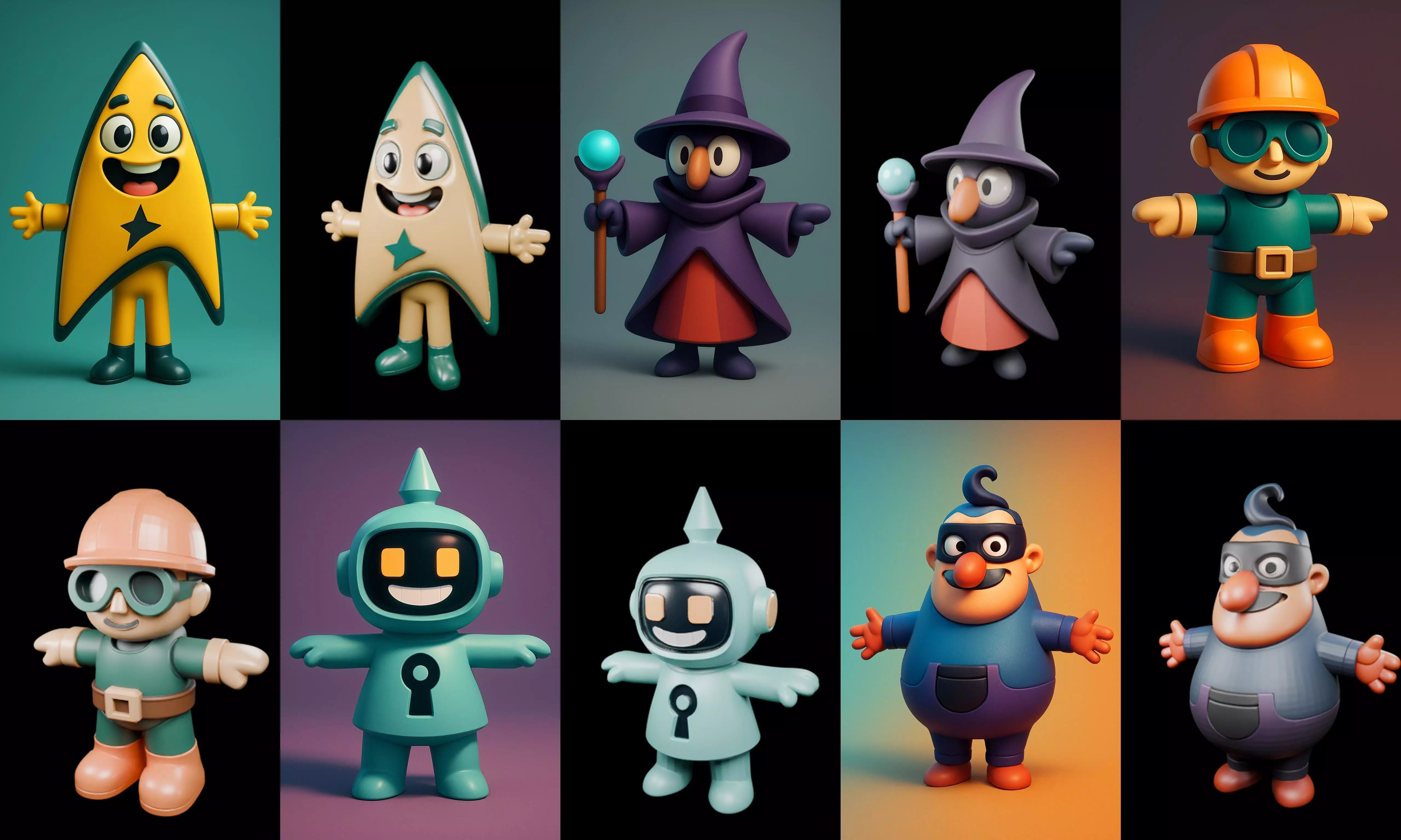 Mini Boy Fantasy bundle 10 pack 100 glb 3D model_5