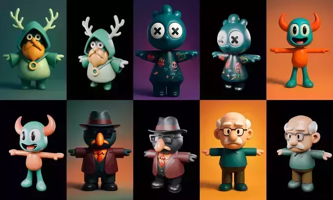 Mini Boy Fantasy bundle 10 pack 100 glb