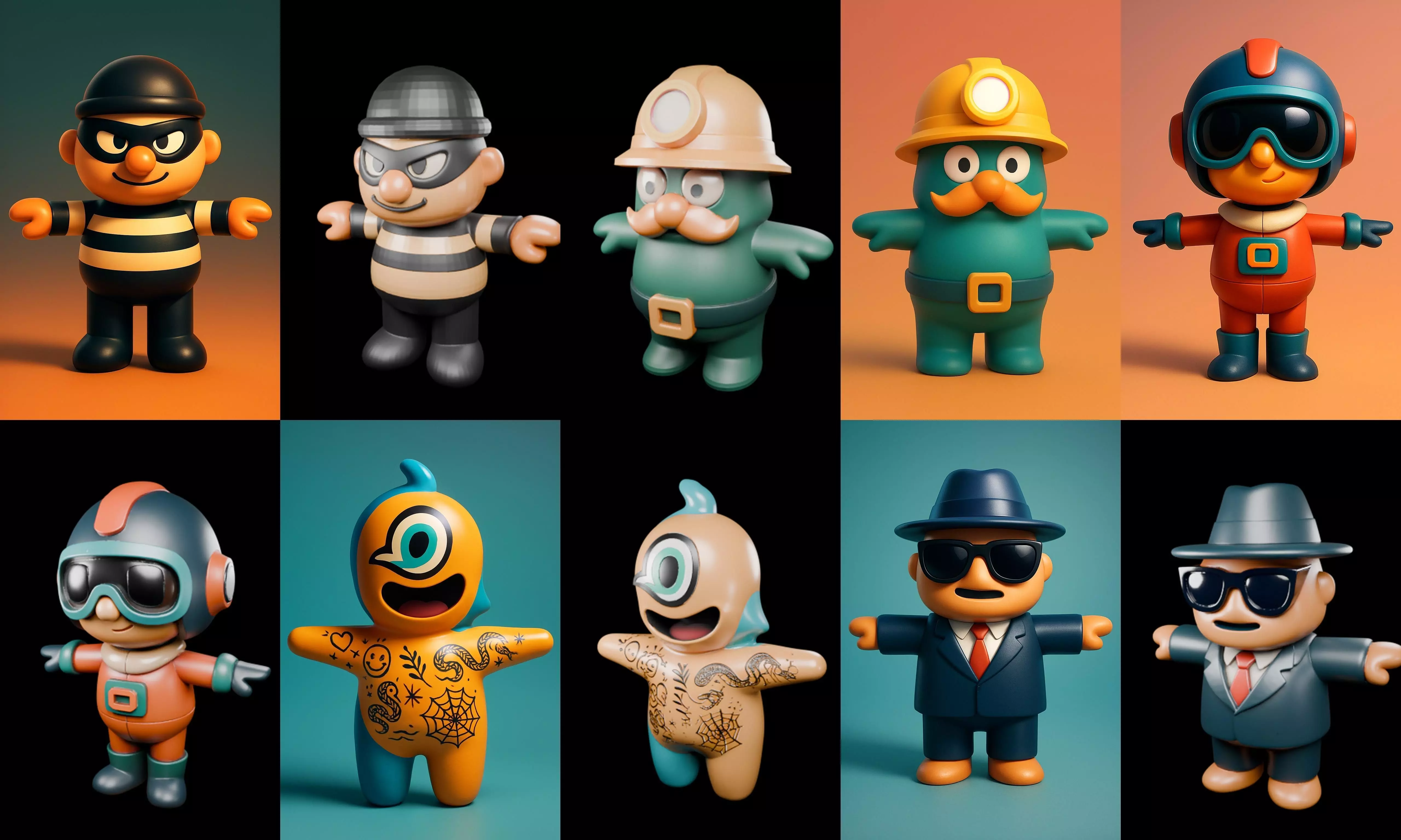 Mini Boy Fantasy bundle 10 pack 100 glb 3D model_10