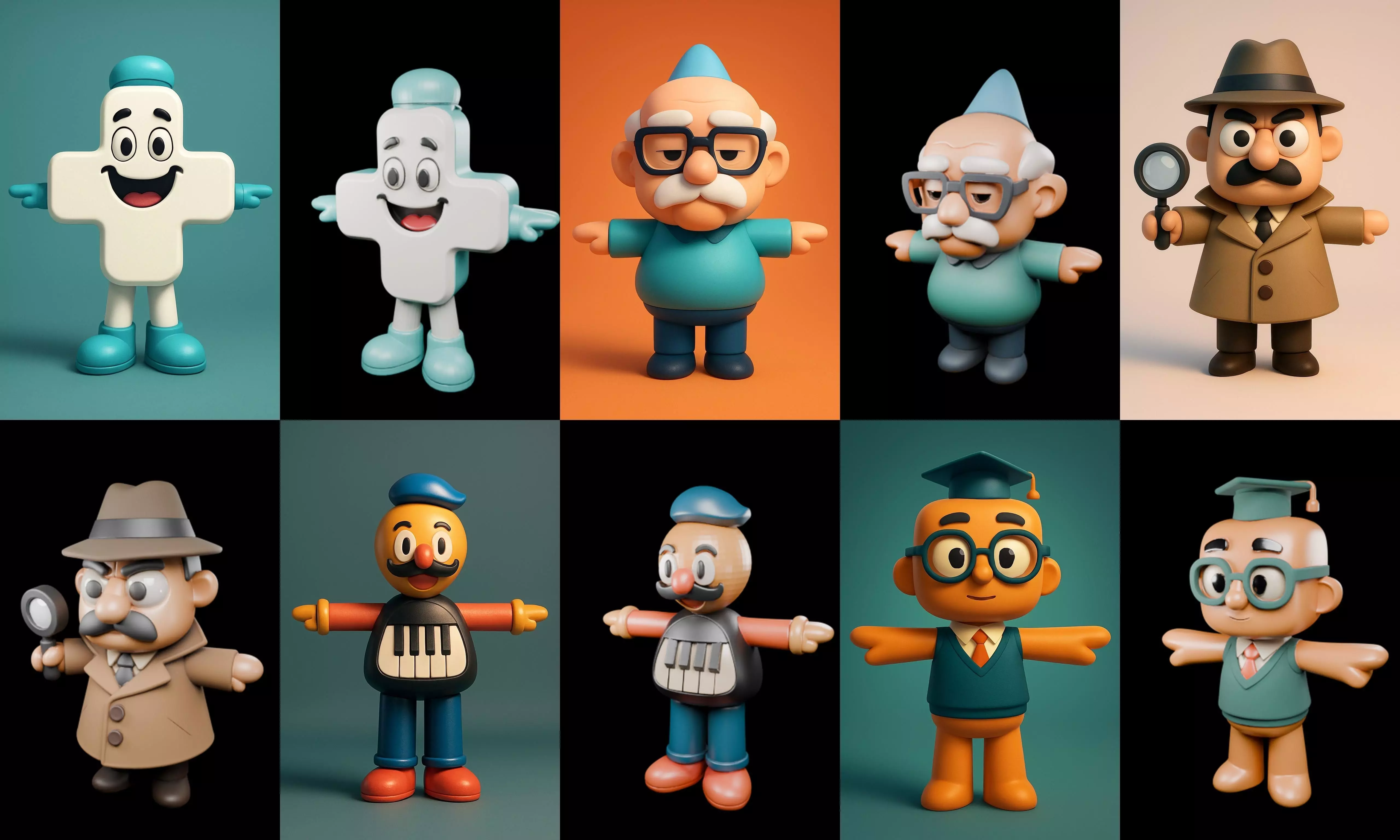 Mini Boy Fantasy bundle 10 pack 100 glb 3D model_14