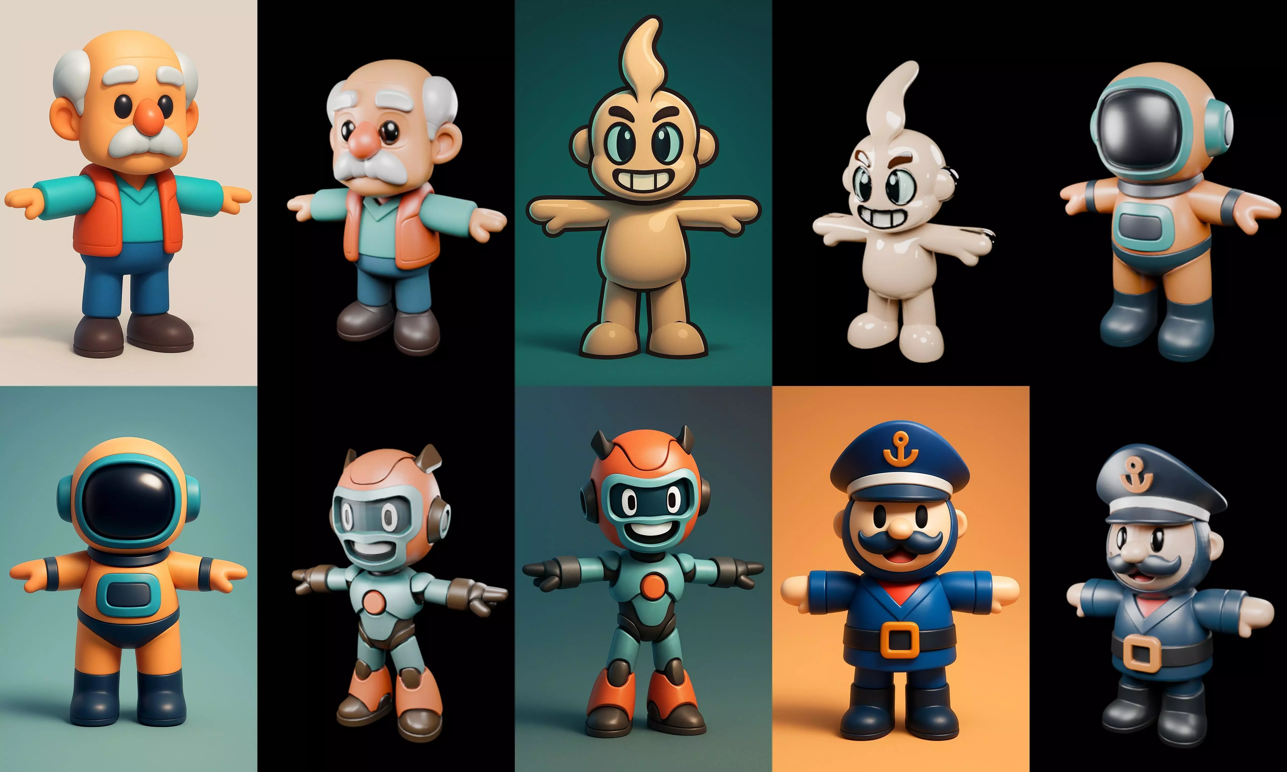 Mini Boy Fantasy bundle 10 pack 100 glb 3D model_2