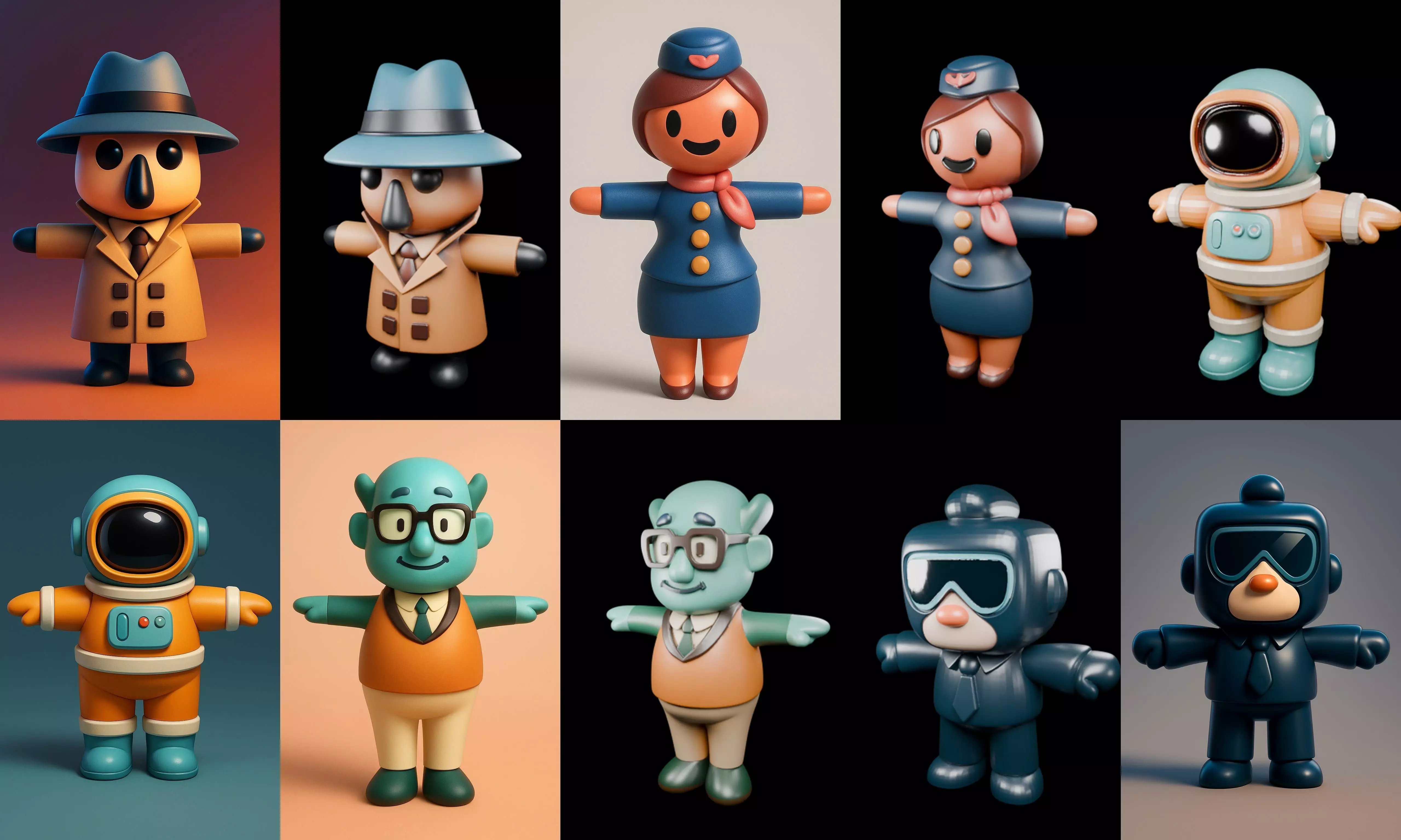 Mini Boy Fantasy bundle 10 pack 100 glb 3D model_3