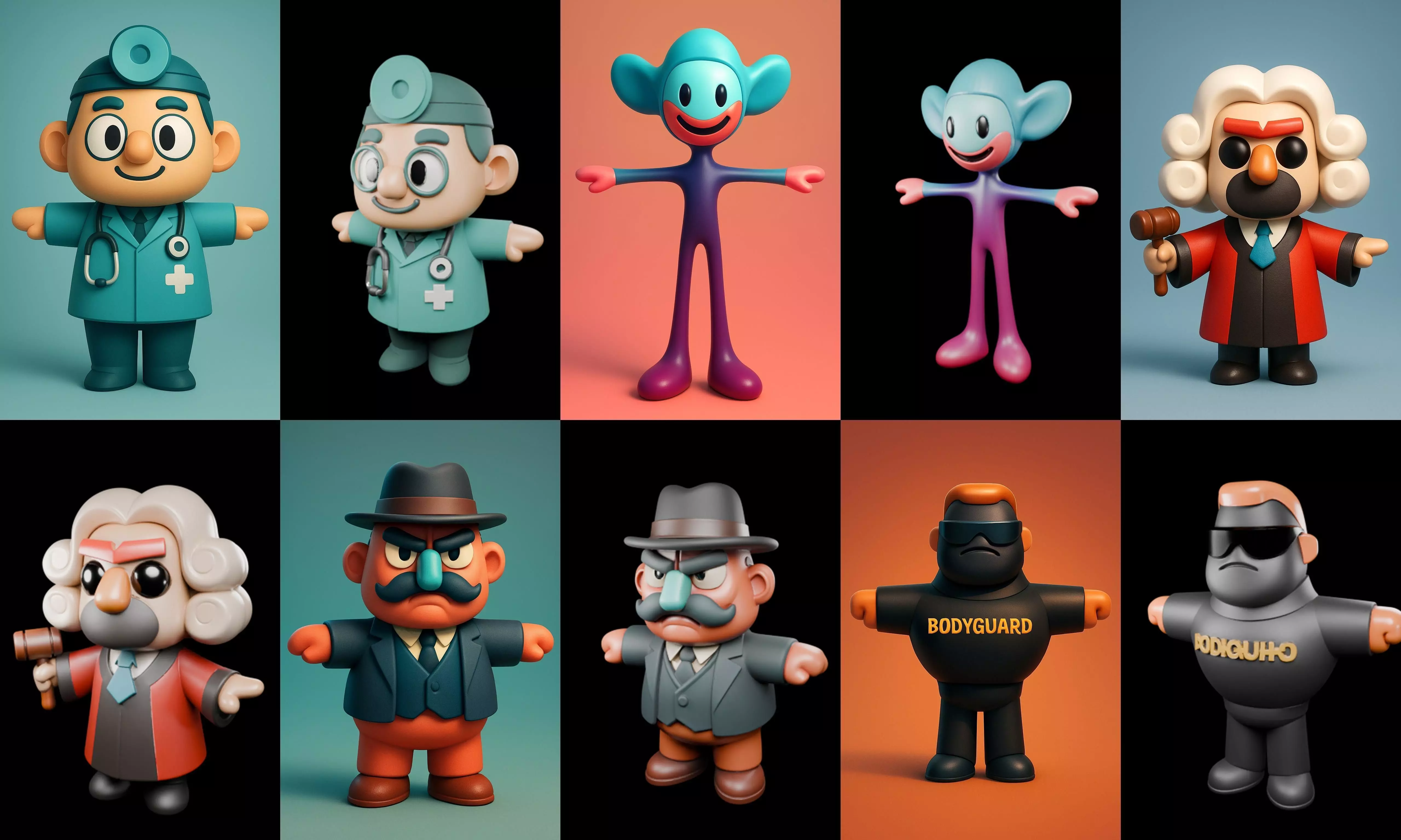 Mini Boy Fantasy bundle 10 pack 100 glb 3D model_16