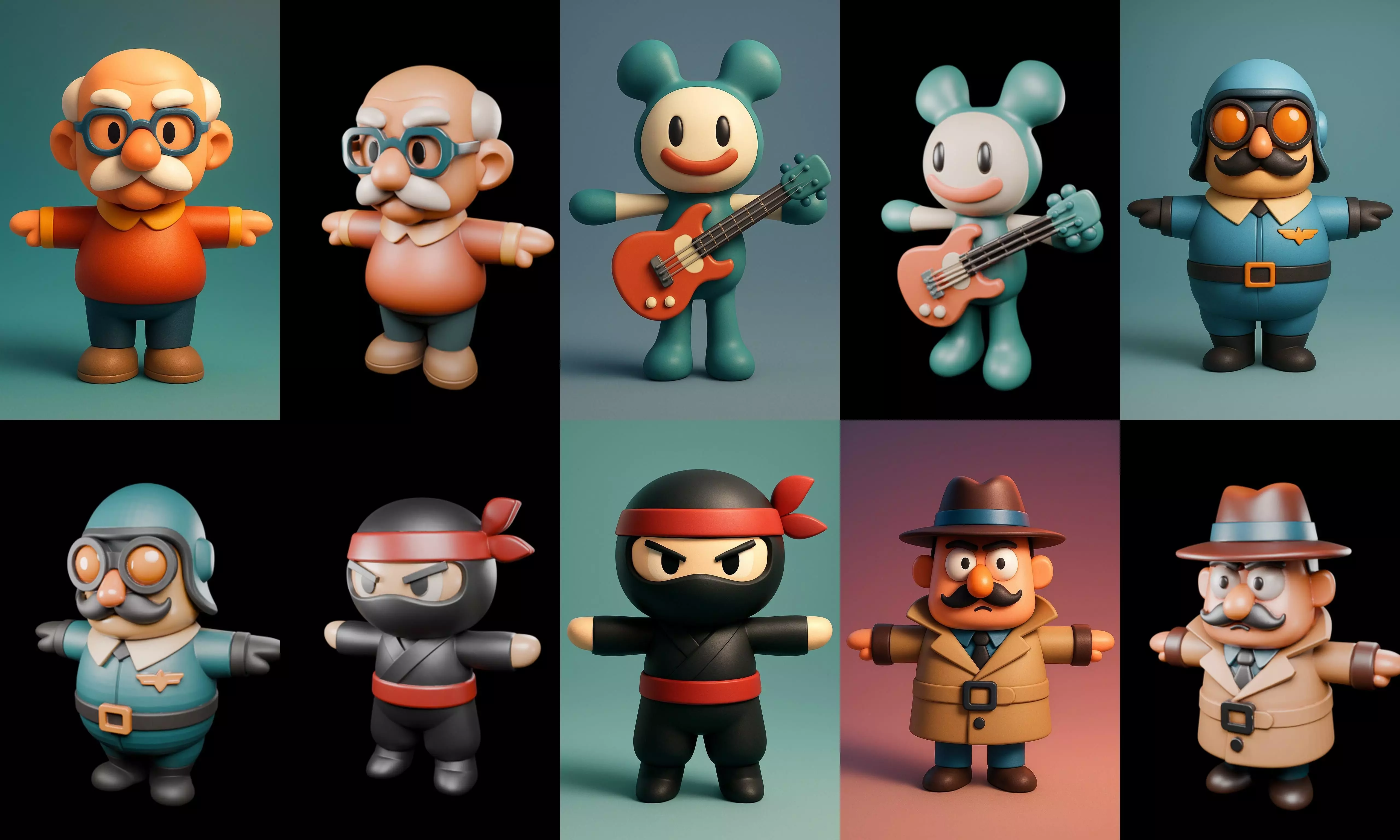 Mini Boy Fantasy bundle 10 pack 100 glb 3D model_6