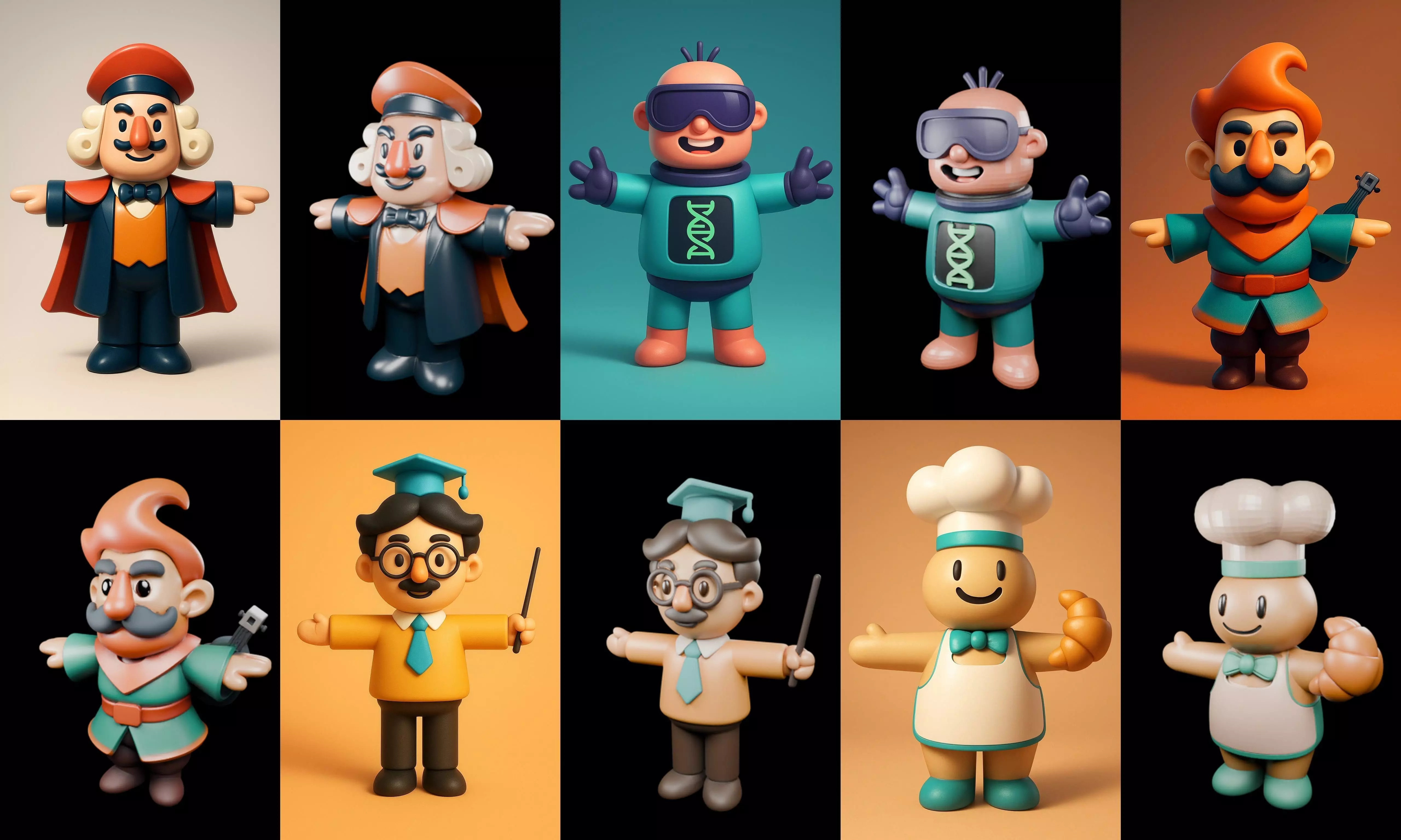 Mini Boy Fantasy bundle 10 pack 100 glb 3D model_19