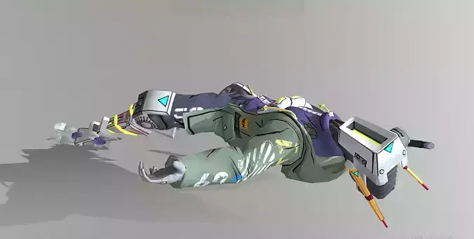 CYBORG Sword Police Warrior Dying