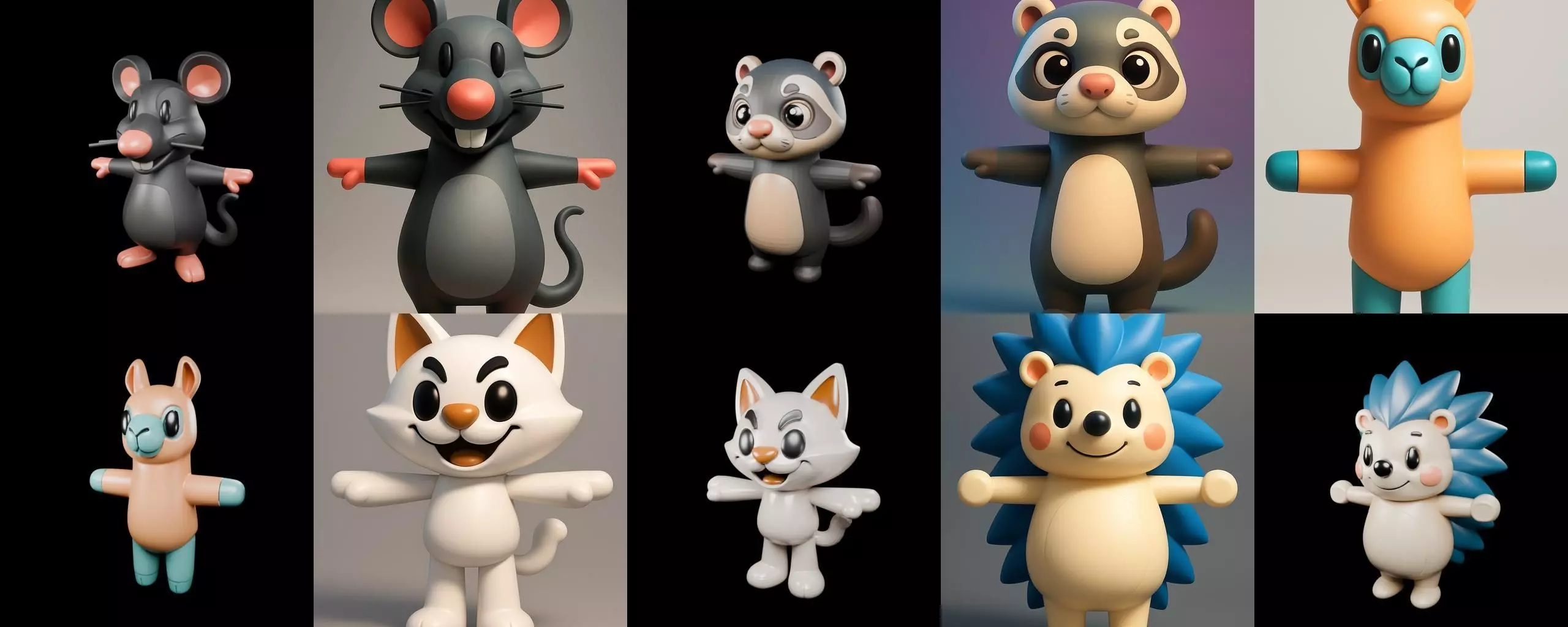 Mini Beast figurine printable bundle 7 pack 100 glb 3D model_1