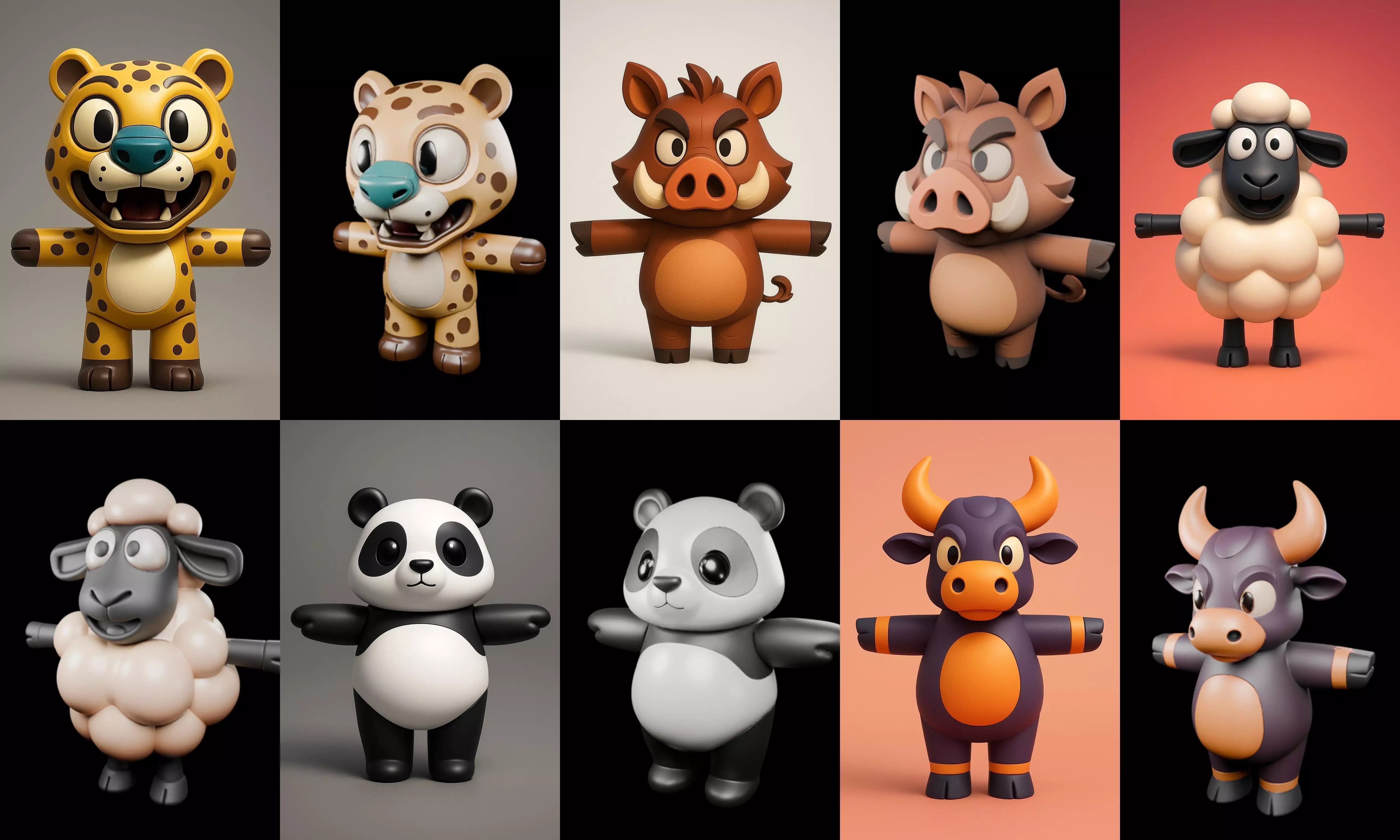 Mini Beast figurine printable bundle 7 pack 100 glb 3D model_18