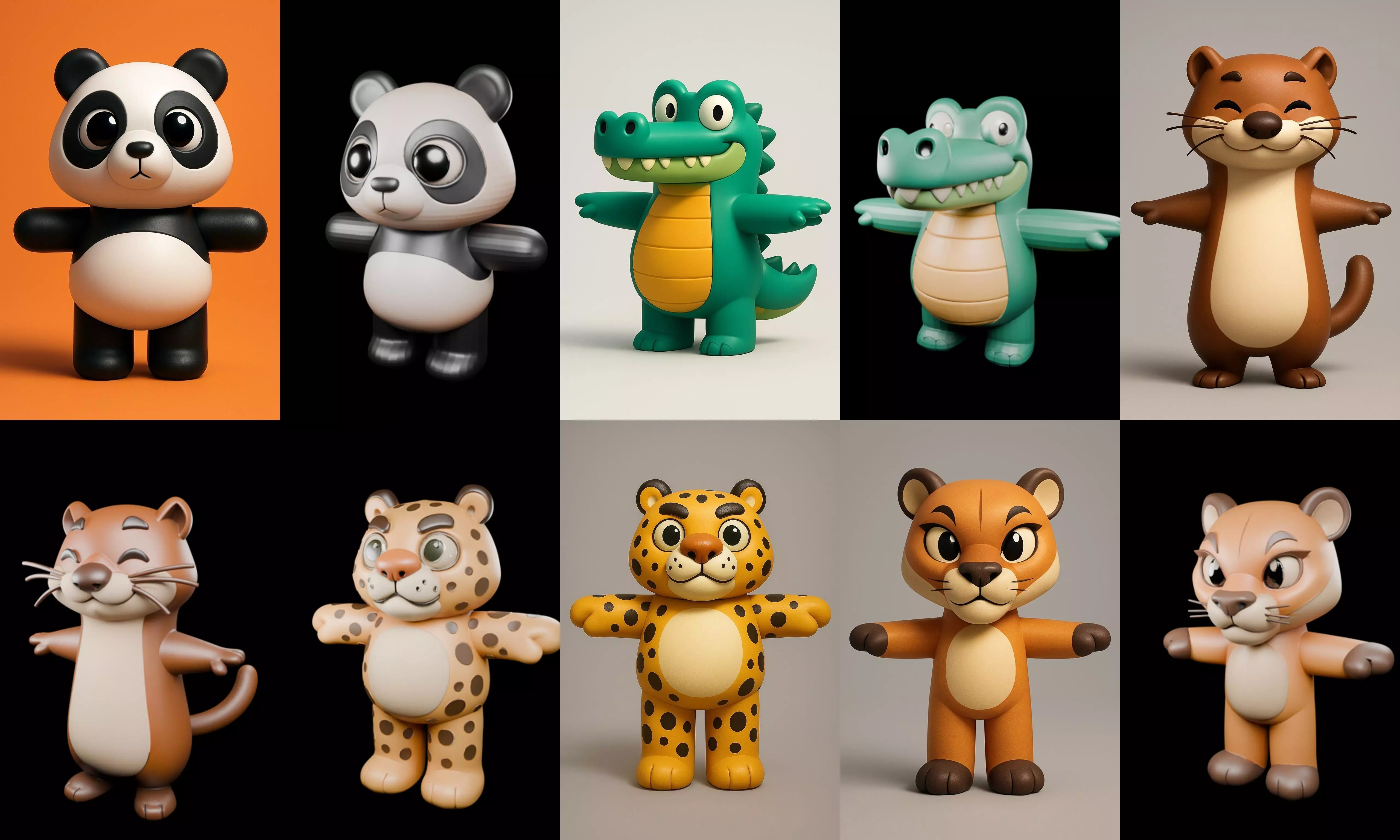 Mini Beast figurine printable bundle 7 pack 100 glb 3D model_4