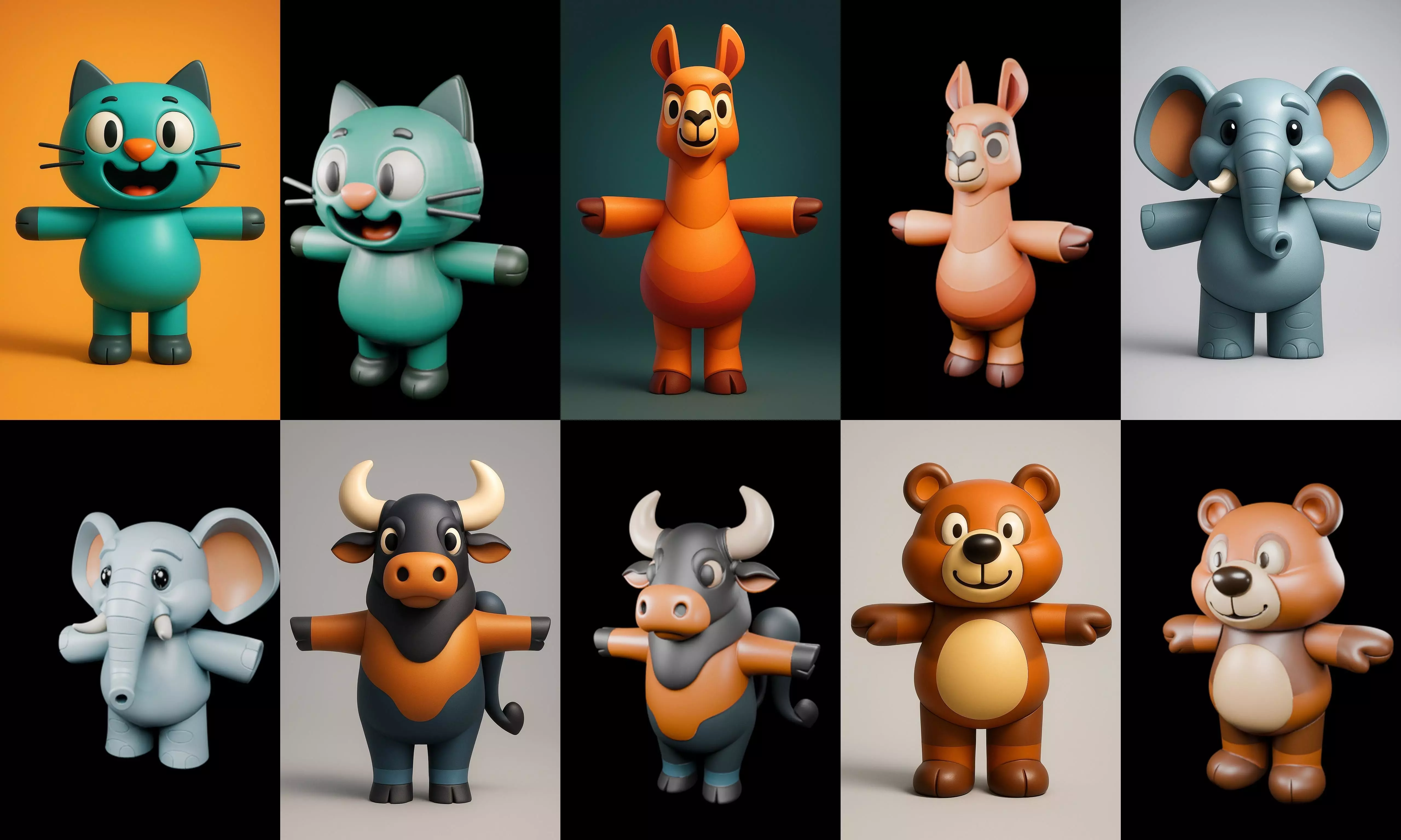 Mini Beast figurine printable bundle 7 pack 100 glb 3D model_15