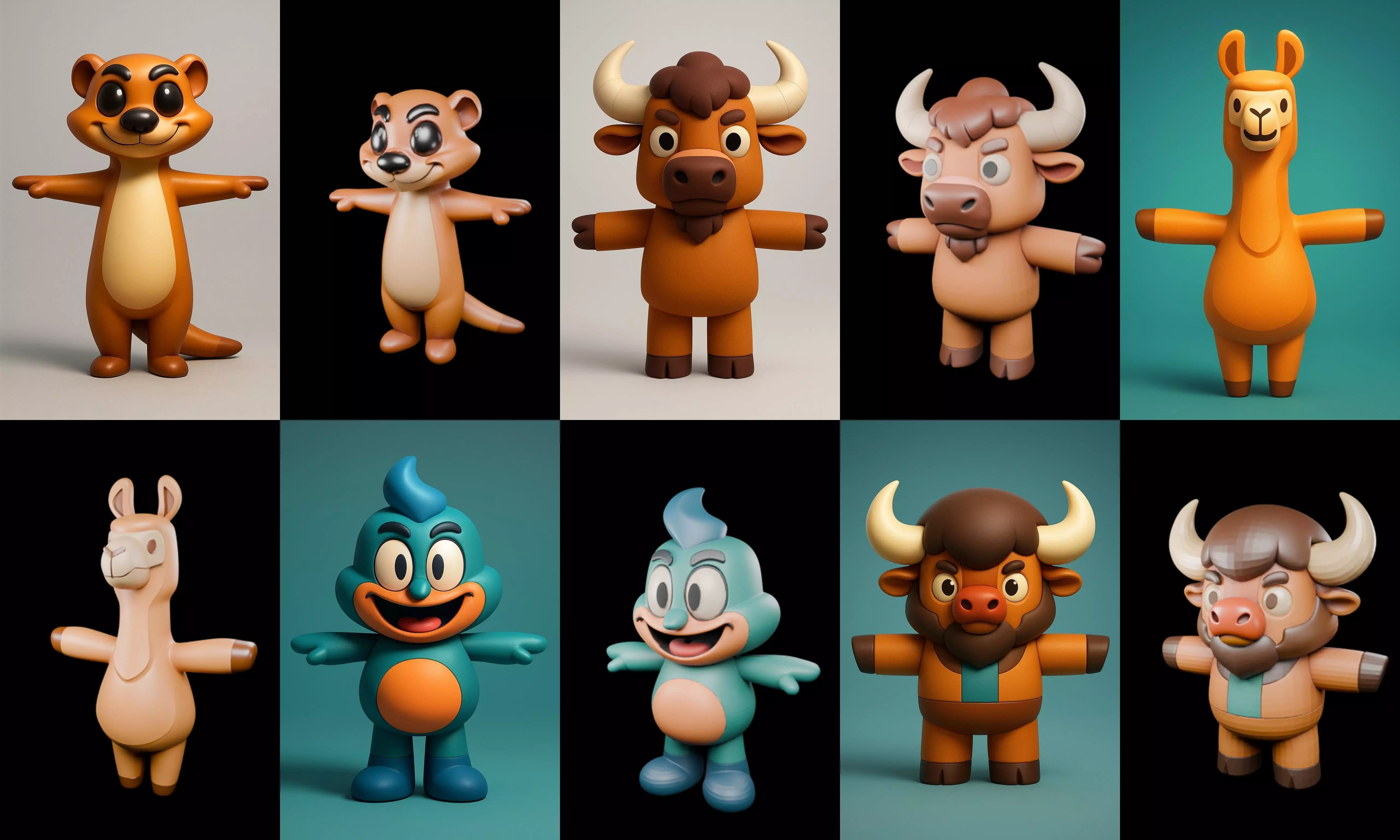 Mini Beast figurine printable bundle 6 pack 100 glb 3D model_18
