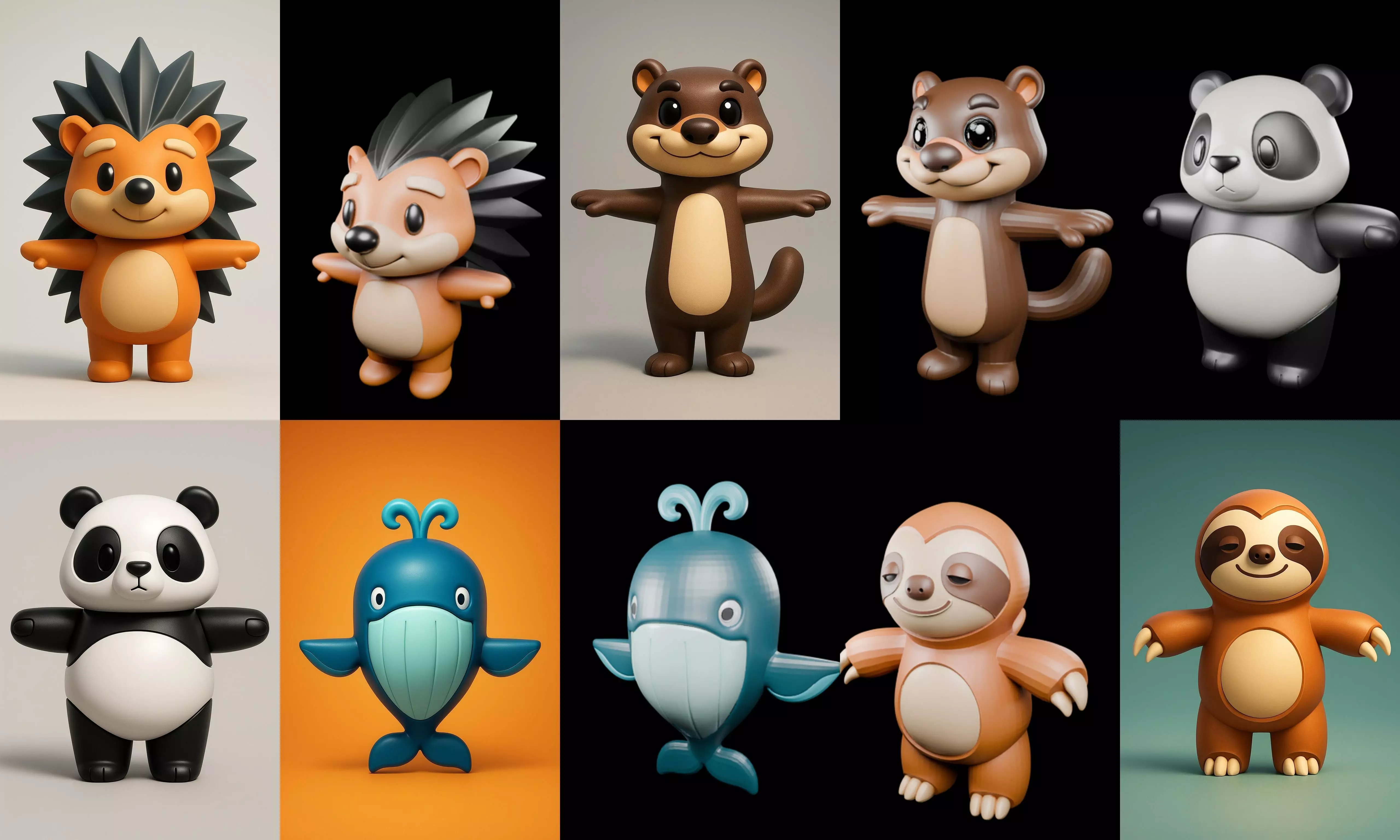 Mini Beast figurine printable bundle 6 pack 100 glb 3D model_11