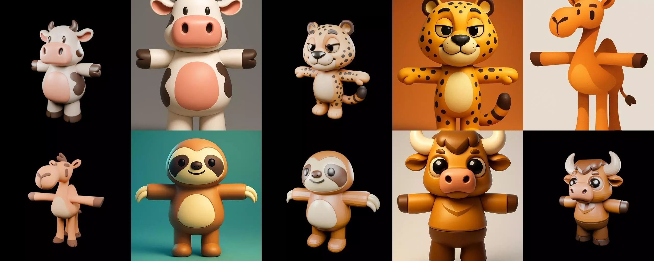 Mini Beast figurine printable bundle 6 pack 100 glb 3D model_9