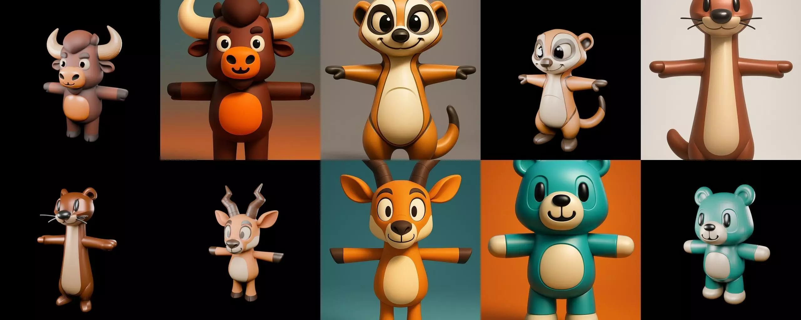 Mini Beast figurine printable bundle 6 pack 100 glb 3D model_7