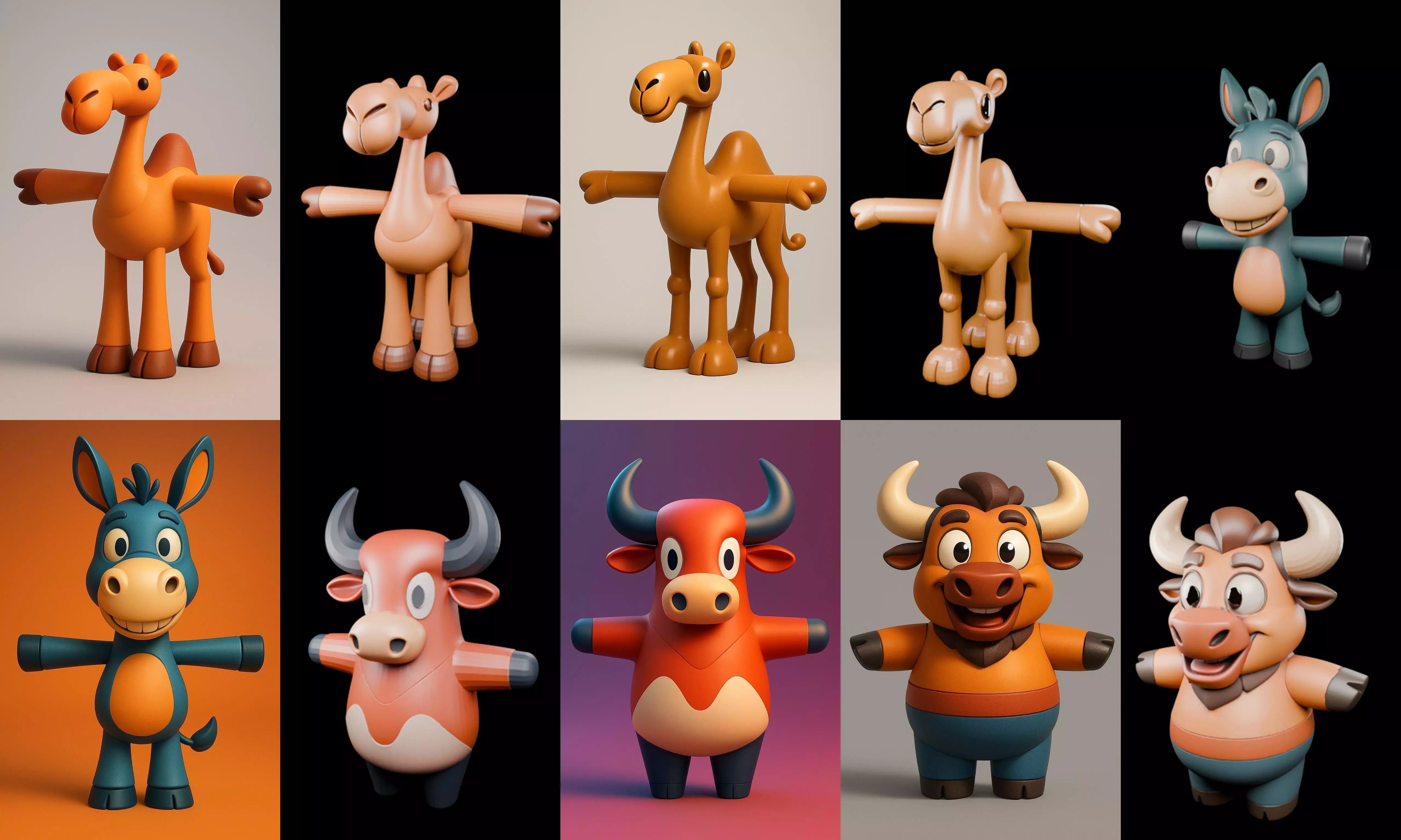 Mini Beast figurine printable bundle 6 pack 100 glb 3D model_8