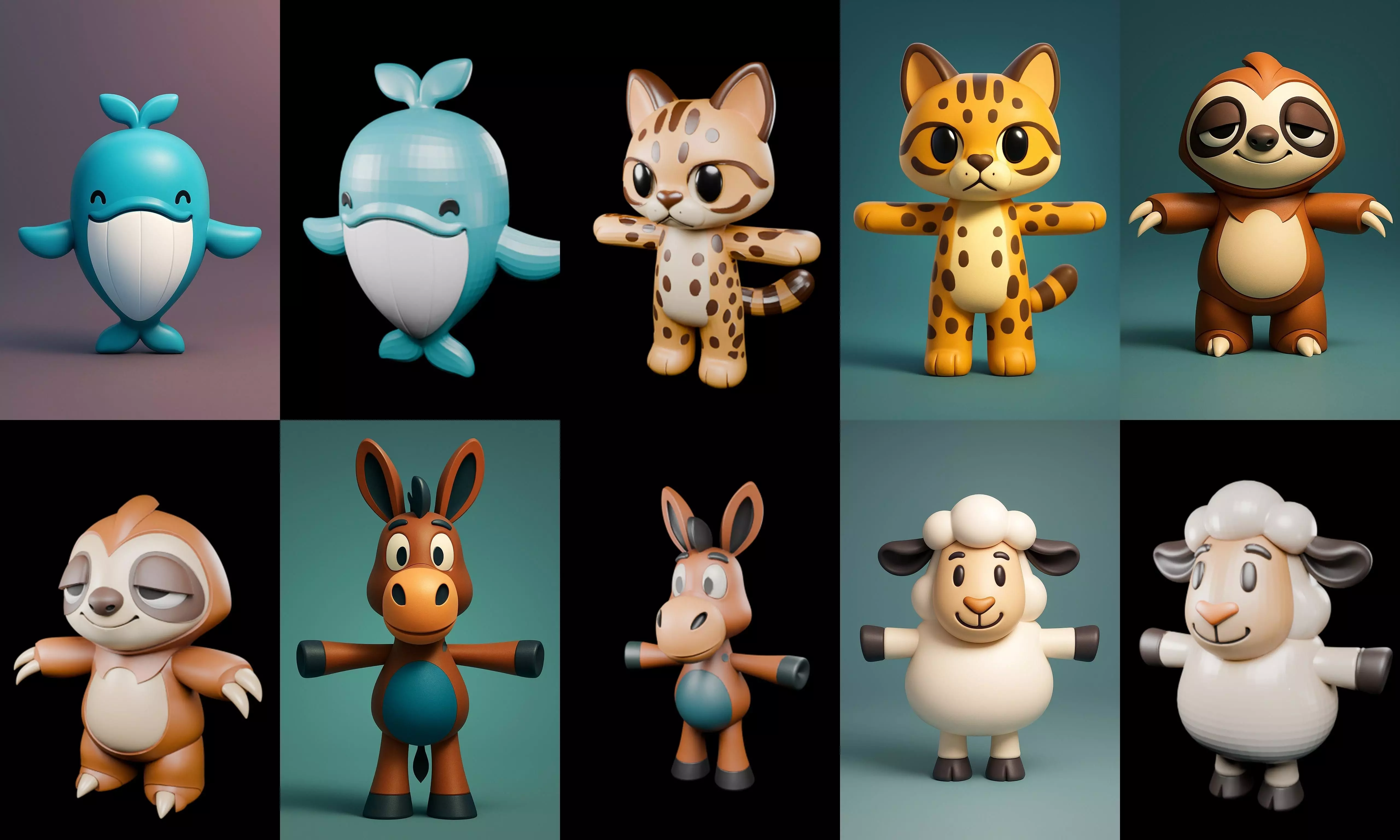 Mini Beast figurine printable bundle 6 pack 100 glb 3D model_19