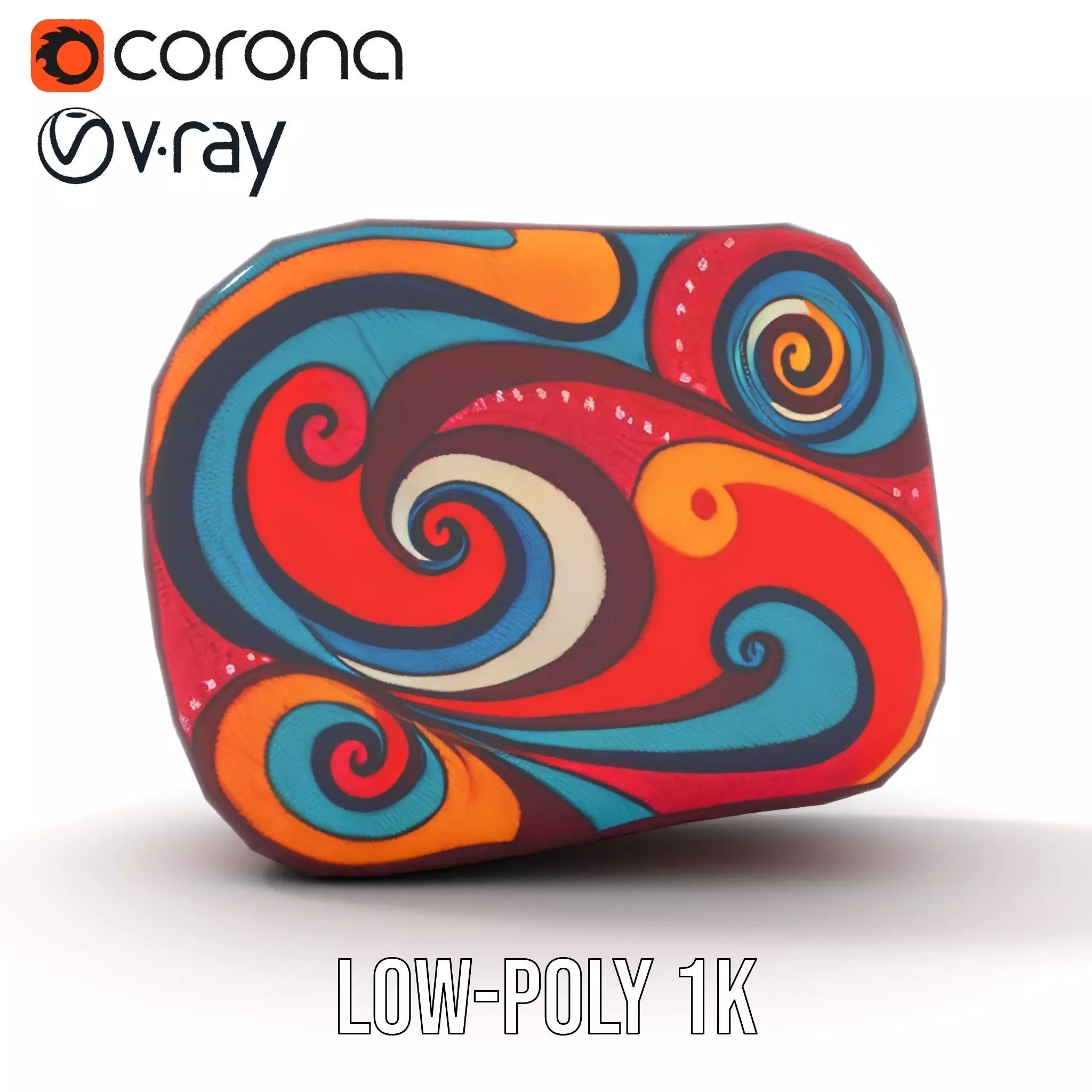 Colorful Swirls Doormat Model Pack Low-poly 3D model_17