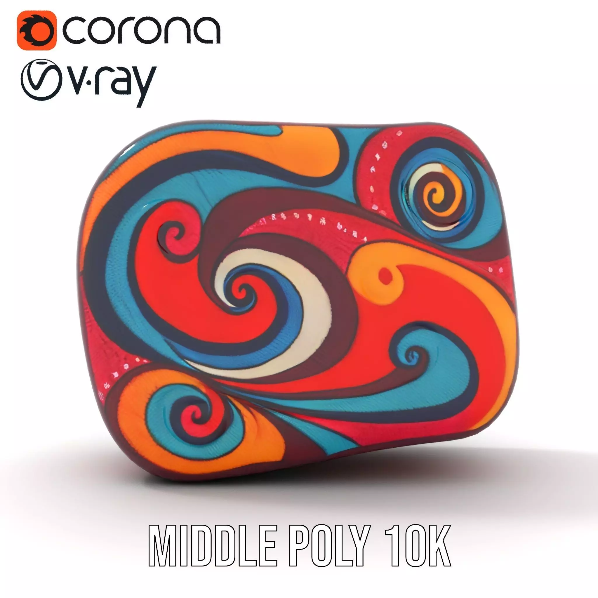 Colorful Swirls Doormat Model Pack Low-poly 3D model_14