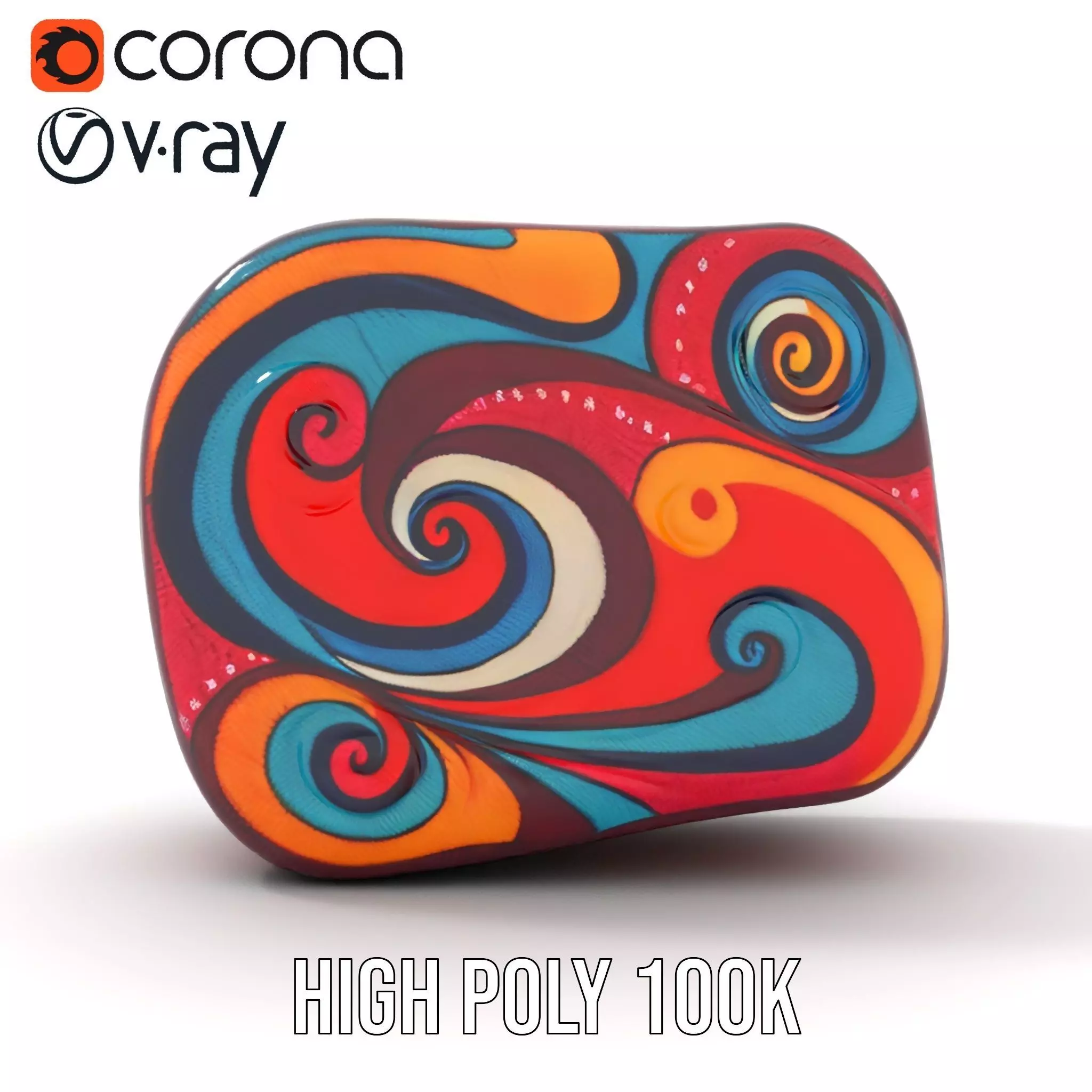 Colorful Swirls Doormat Model Pack Low-poly 3D model_21