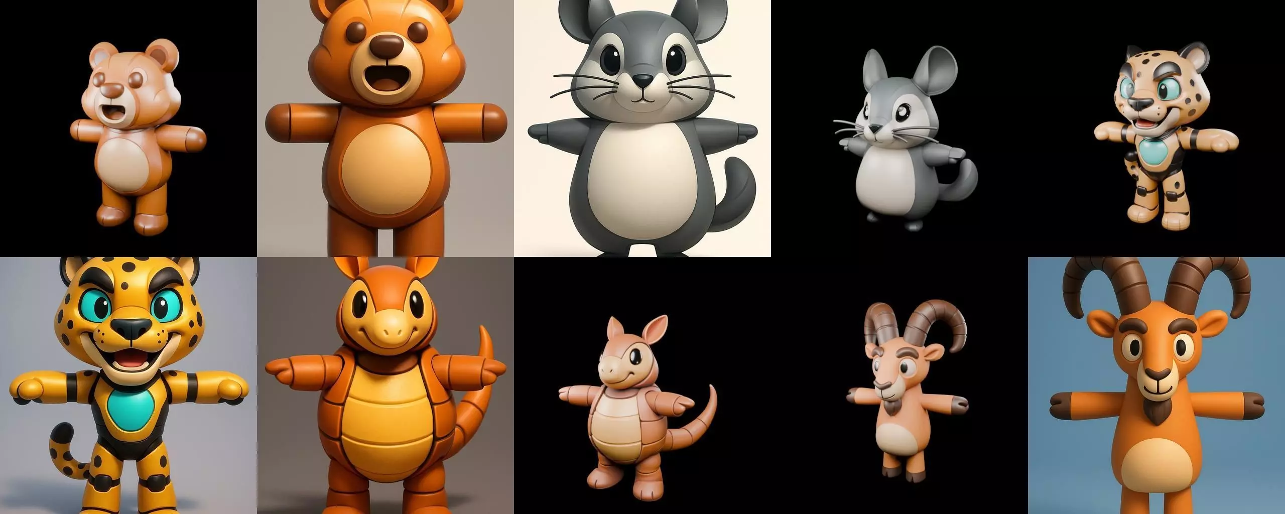 Mini Beast figurine printable bundle 4 pack 100 glb 3D model_14