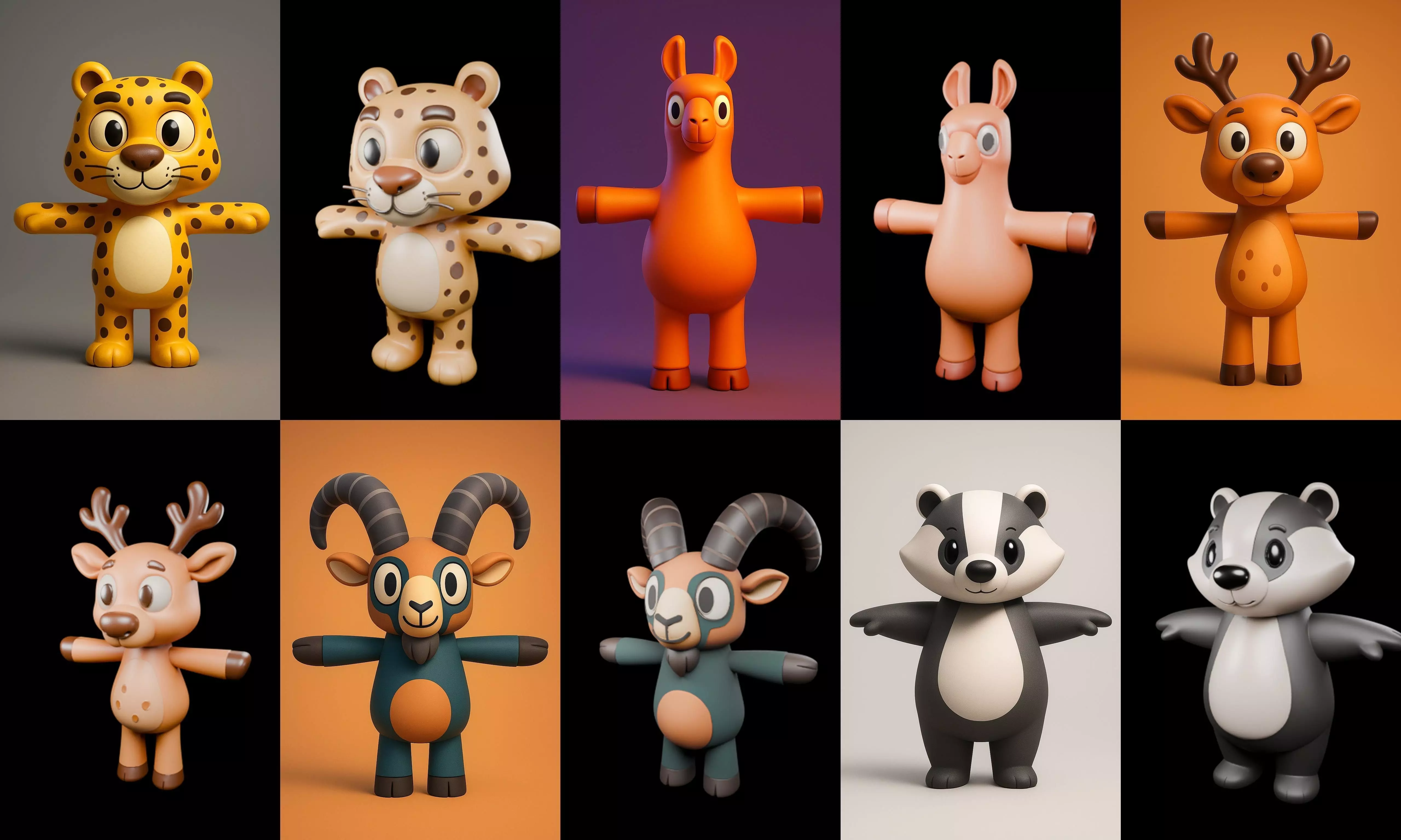 Mini Beast figurine printable bundle 4 pack 100 glb 3D model_8