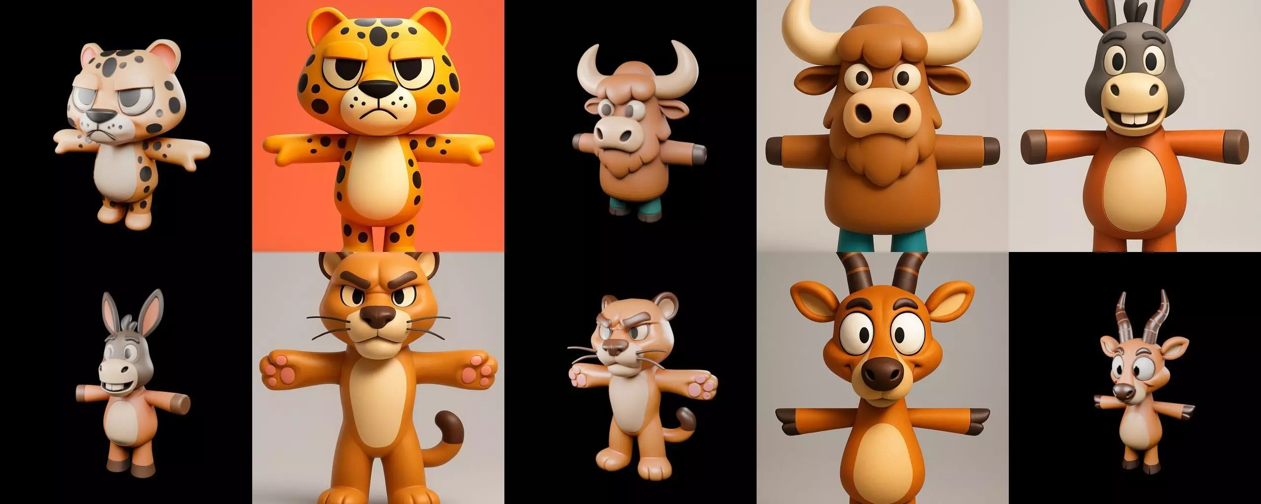 Mini Beast figurine printable bundle 2 pack 100 glb 3D model_11