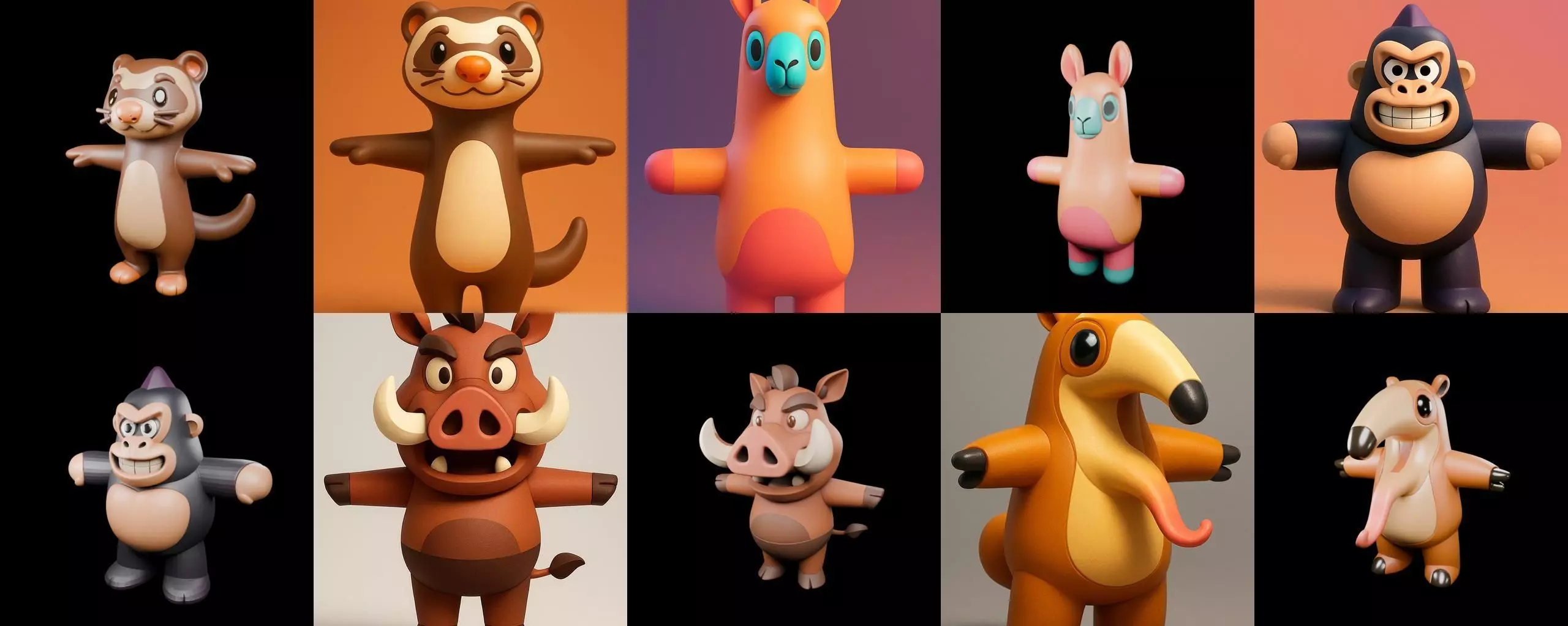 Mini Beast figurine printable bundle 2 pack 100 glb 3D model_18