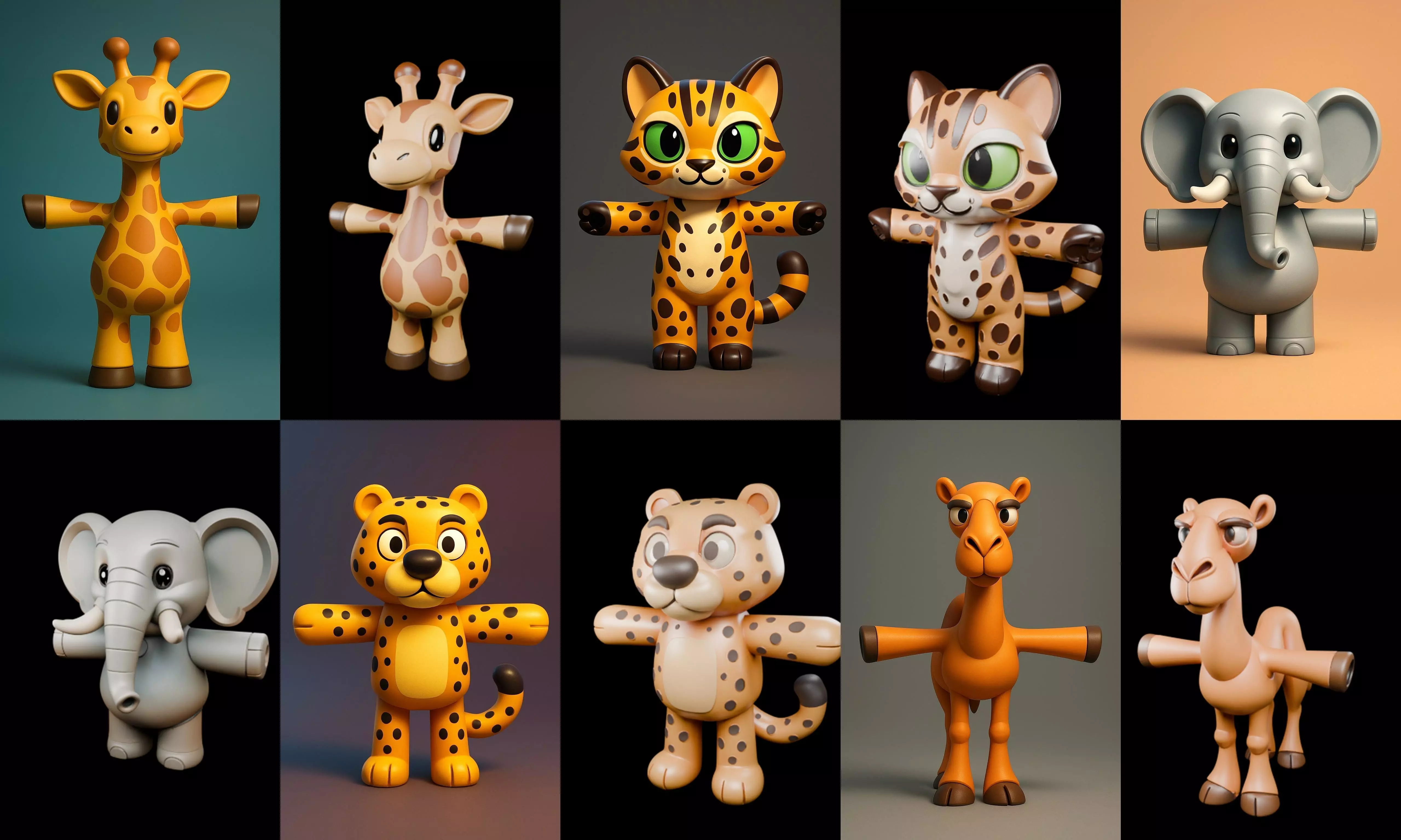 Mini Beast figurine printable bundle 2 pack 100 glb 3D model_8