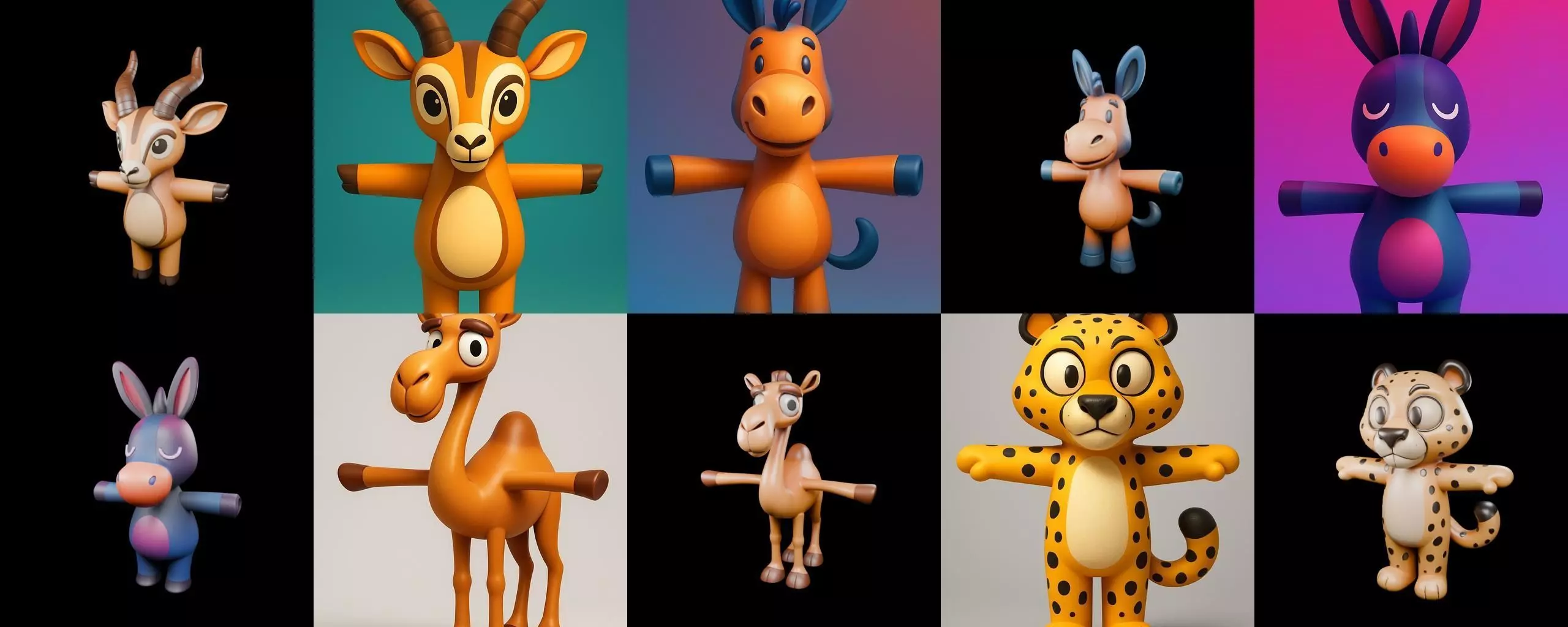 Mini Beast figurine printable bundle 2 pack 100 glb 3D model_9