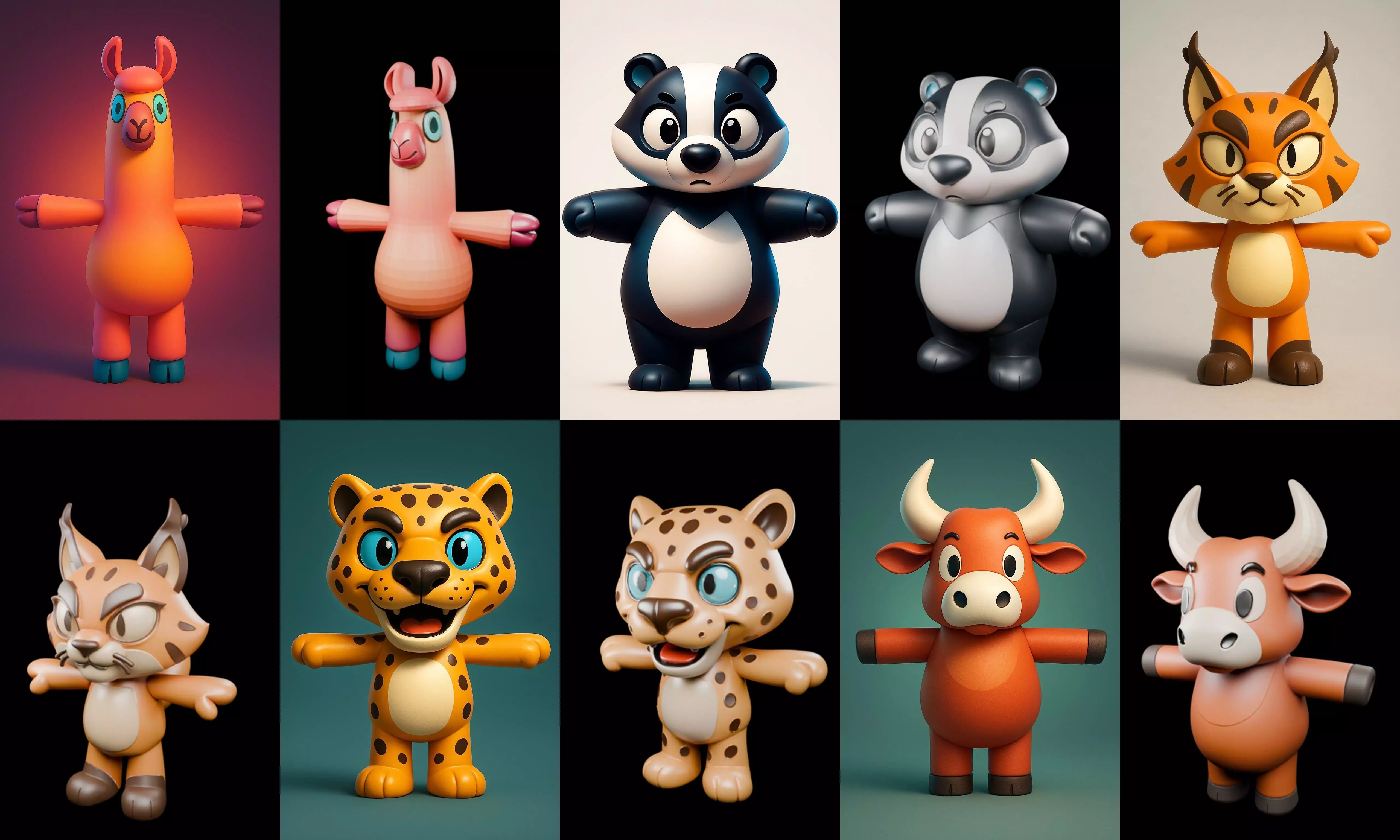 Mini Beast figurine printable bundle 2 pack 100 glb 3D model_15