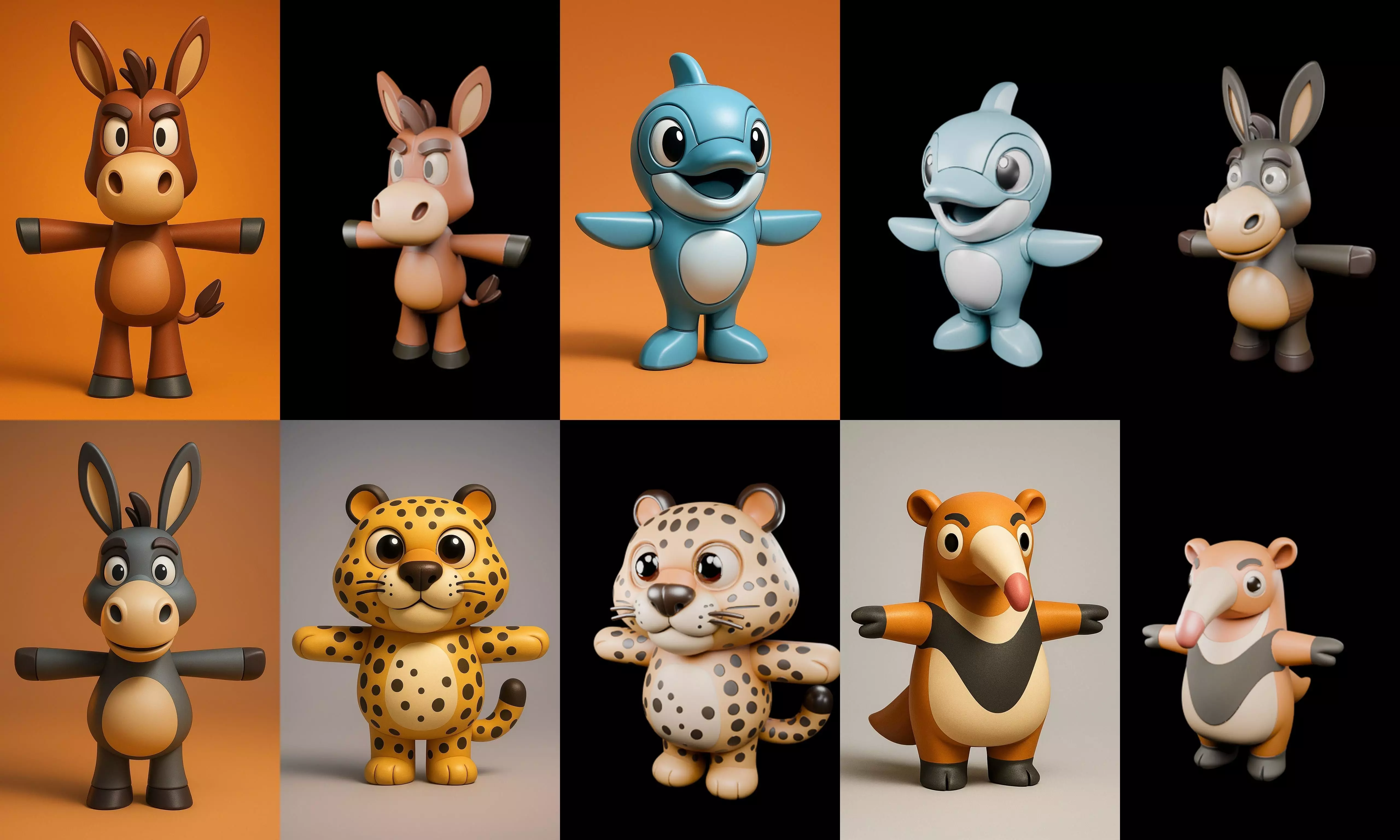 Mini Beast figurine printable bundle 2 pack 100 glb 3D model_5