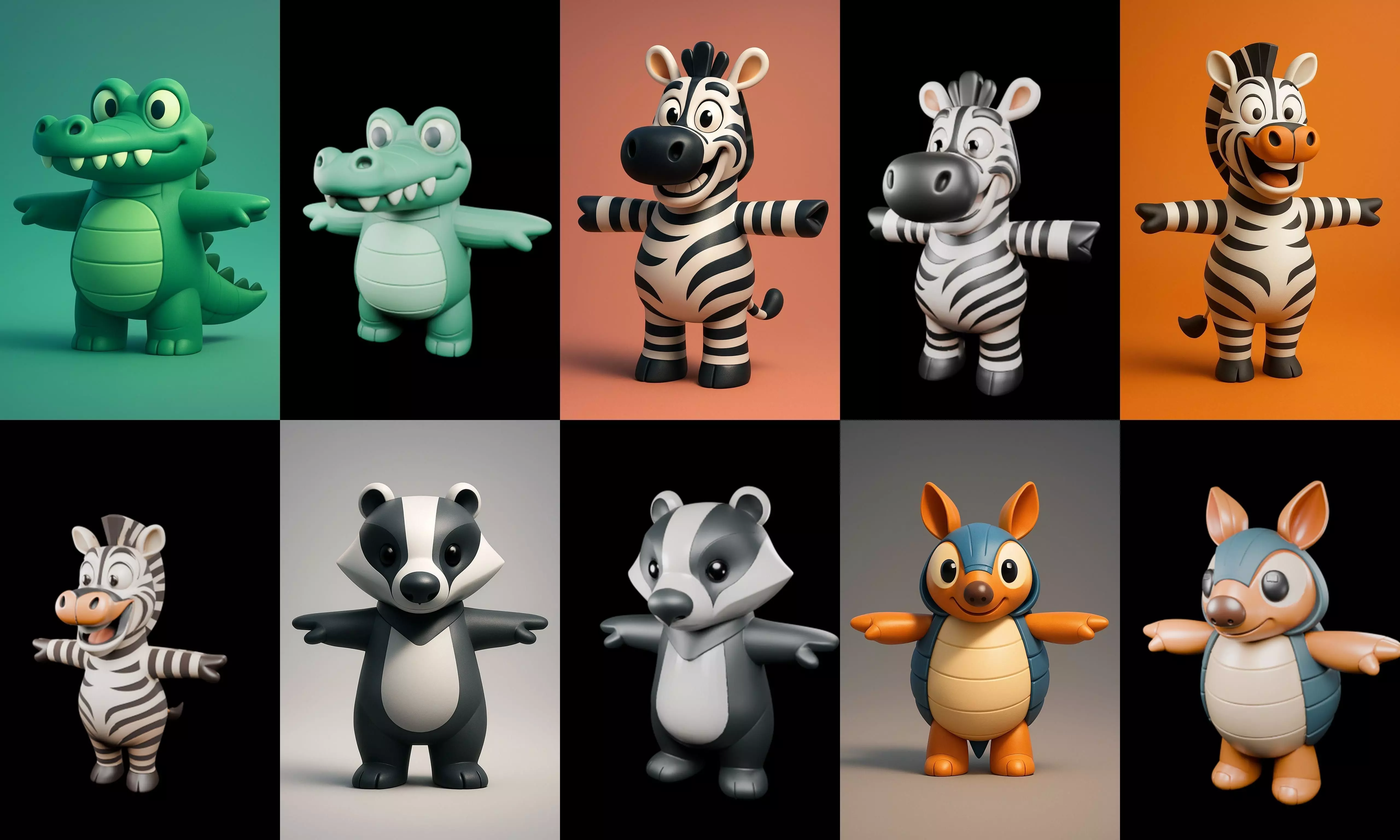 Mini Beast figurine printable bundle 2 pack 100 glb 3D model_10