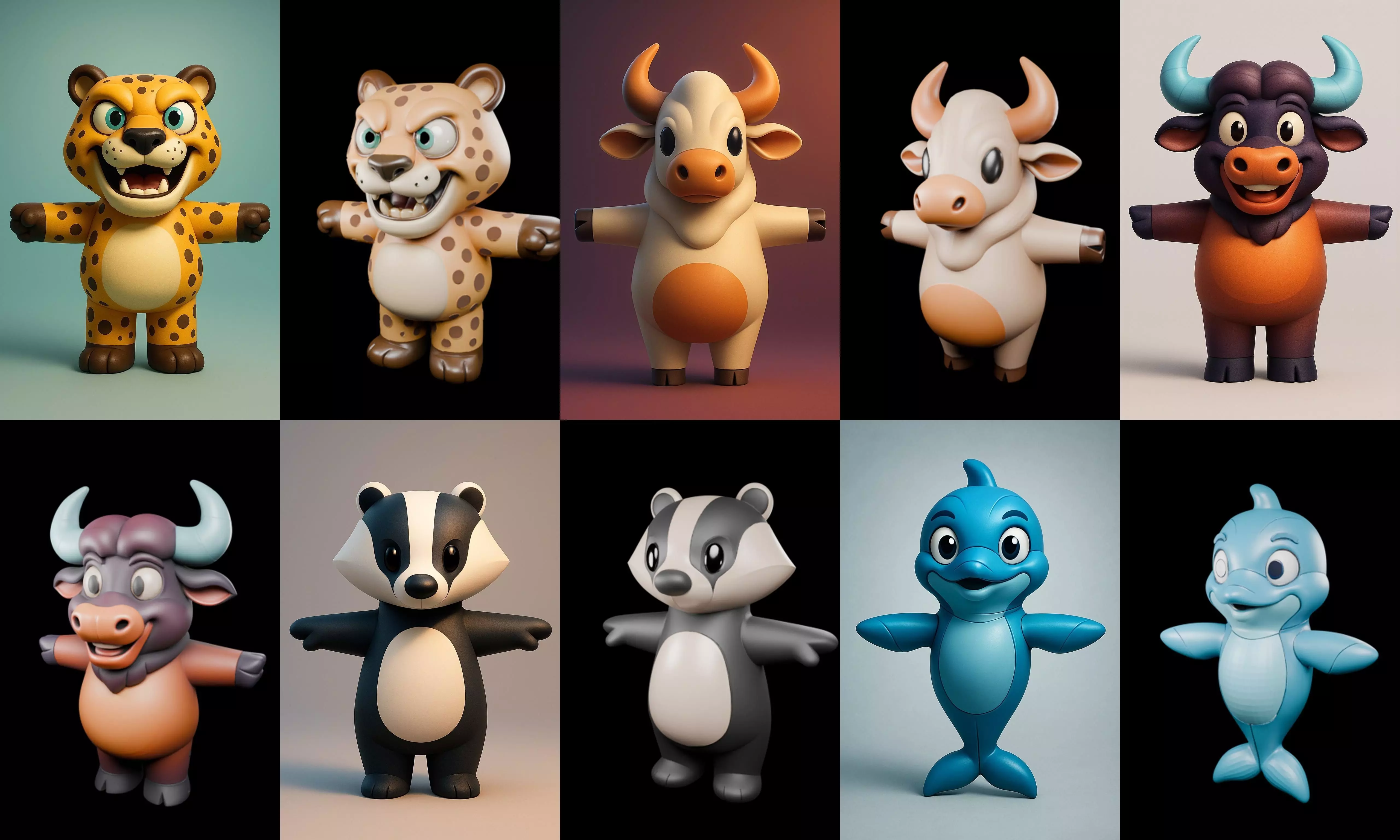 Mini Beast figurine printable bundle 2 pack 100 glb 3D model_12
