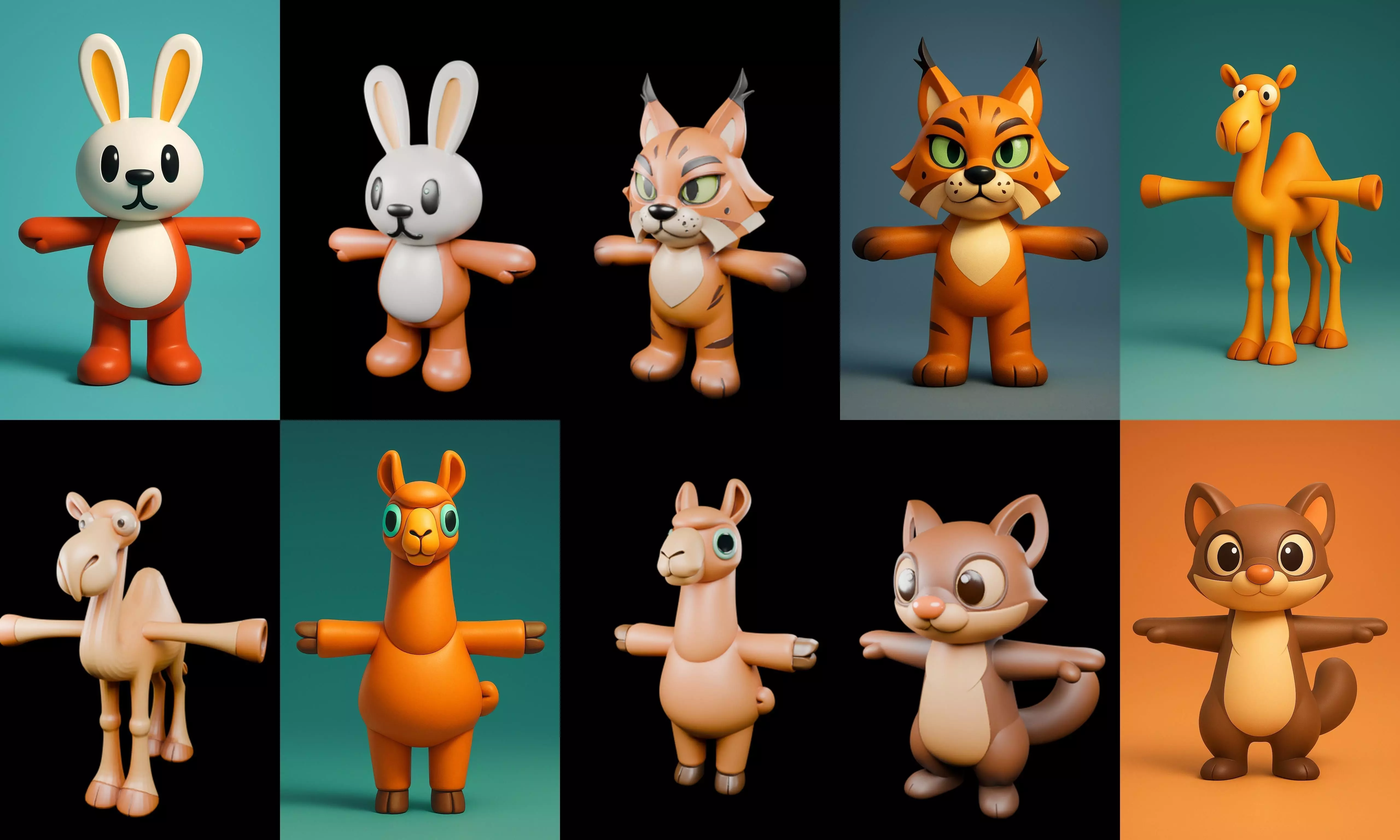 Mini Beast figurine printable bundle 2 pack 100 glb 3D model_13