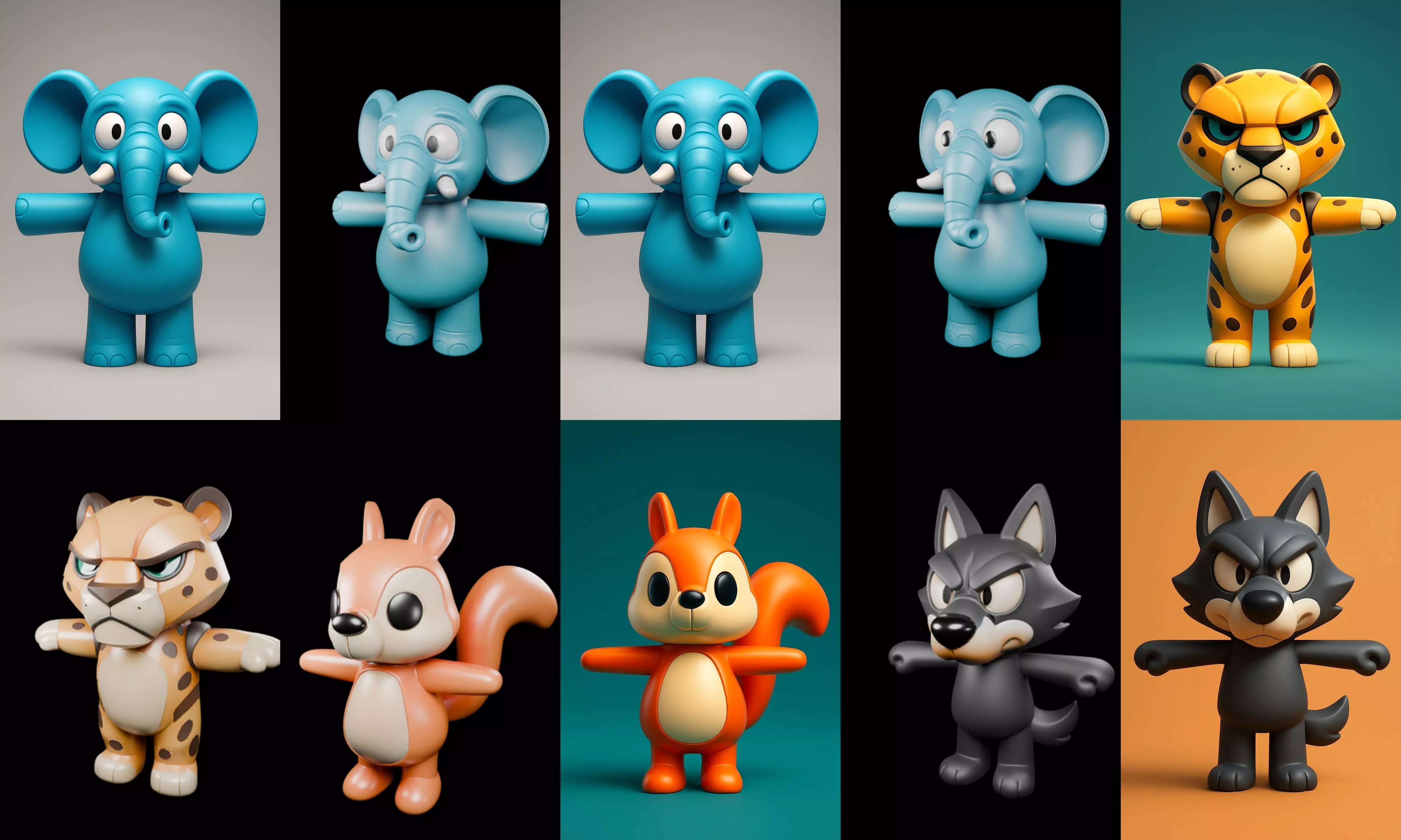 Mini Beast figurine printable bundle 2 pack 100 glb 3D model_4