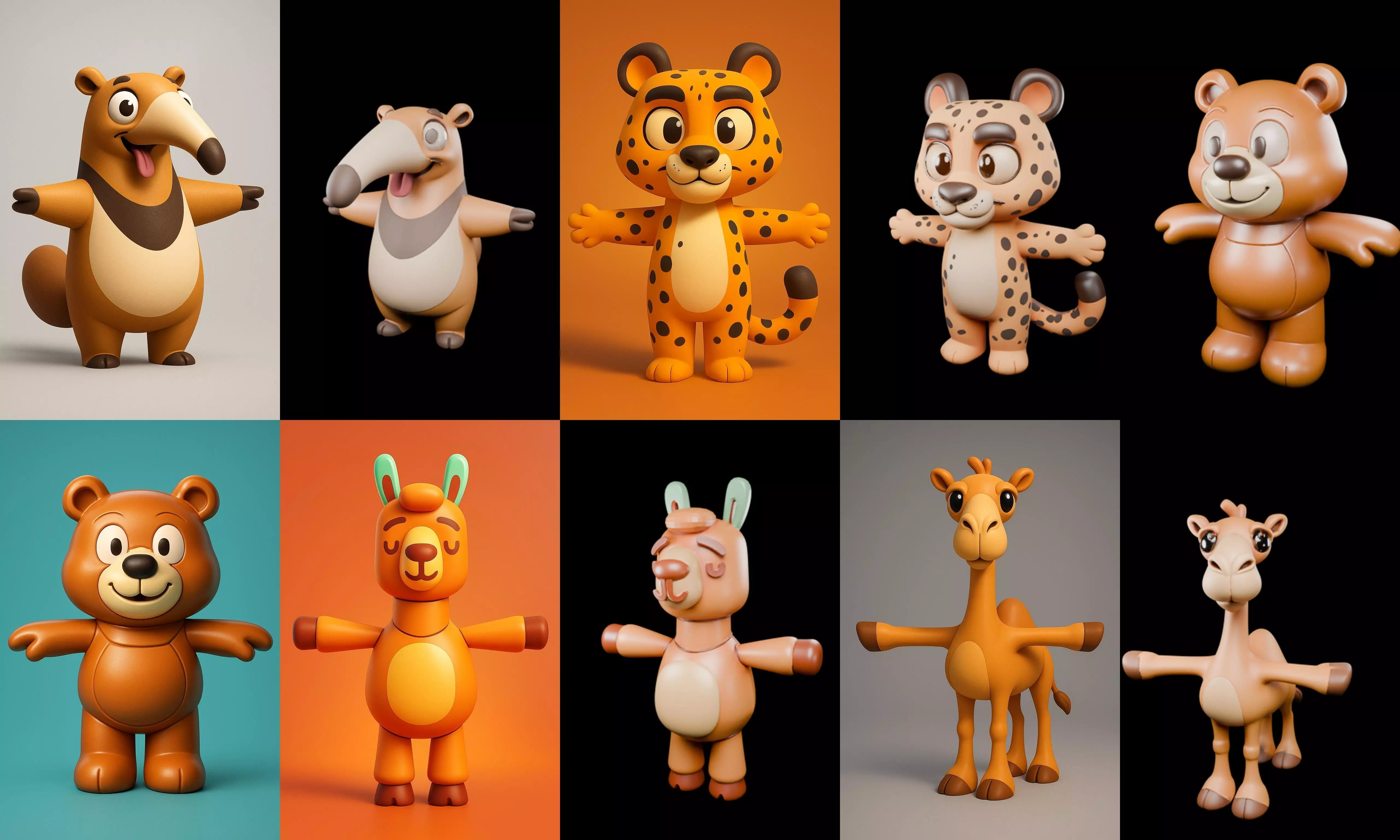 Mini Beast figurine printable bundle 2 pack 100 glb 3D model_14