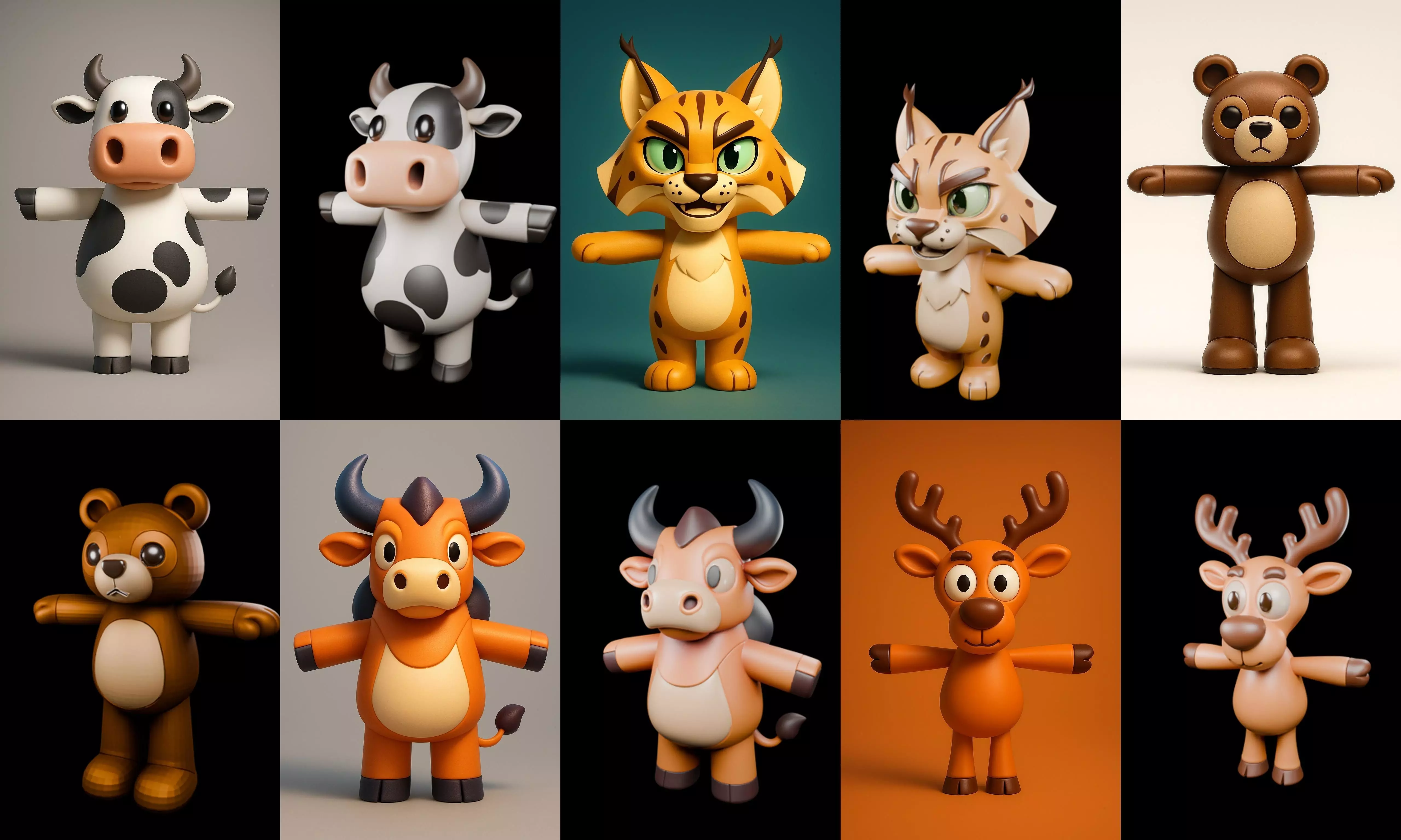 Mini Beast figurine printable bundle 12 pack 22 glb 3D model_3