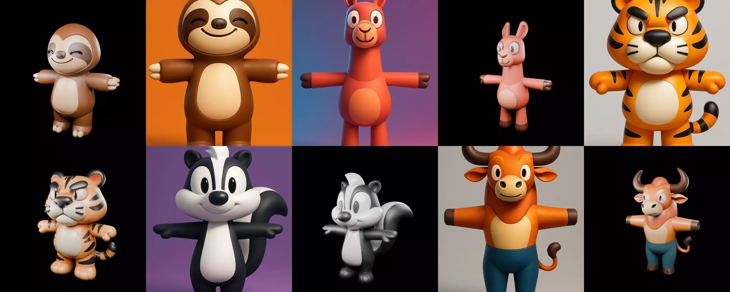 Mini Beast figurine printable bundle 10 pack 100 glb 3D model_9