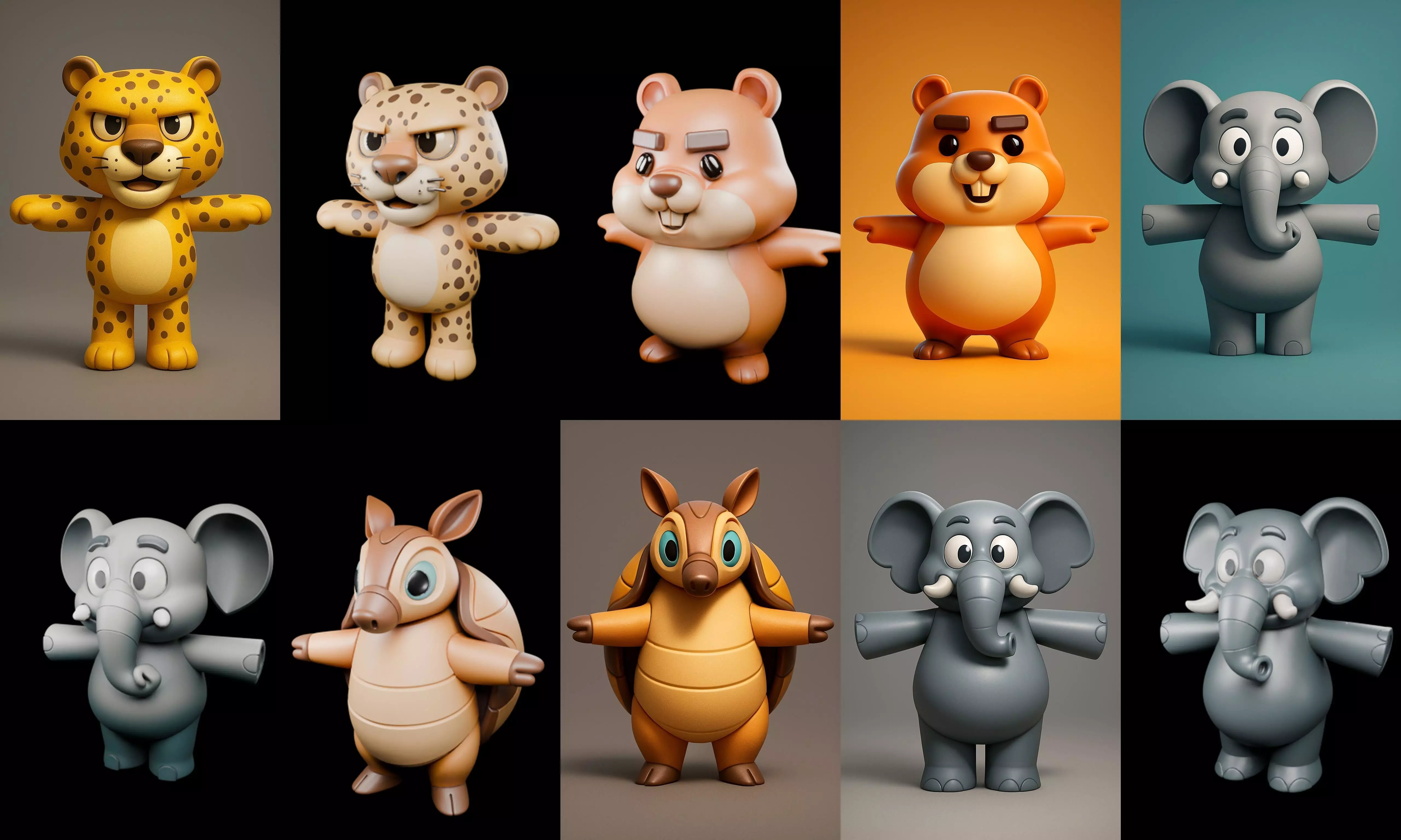 Mini Beast figurine printable bundle 10 pack 100 glb 3D model_18