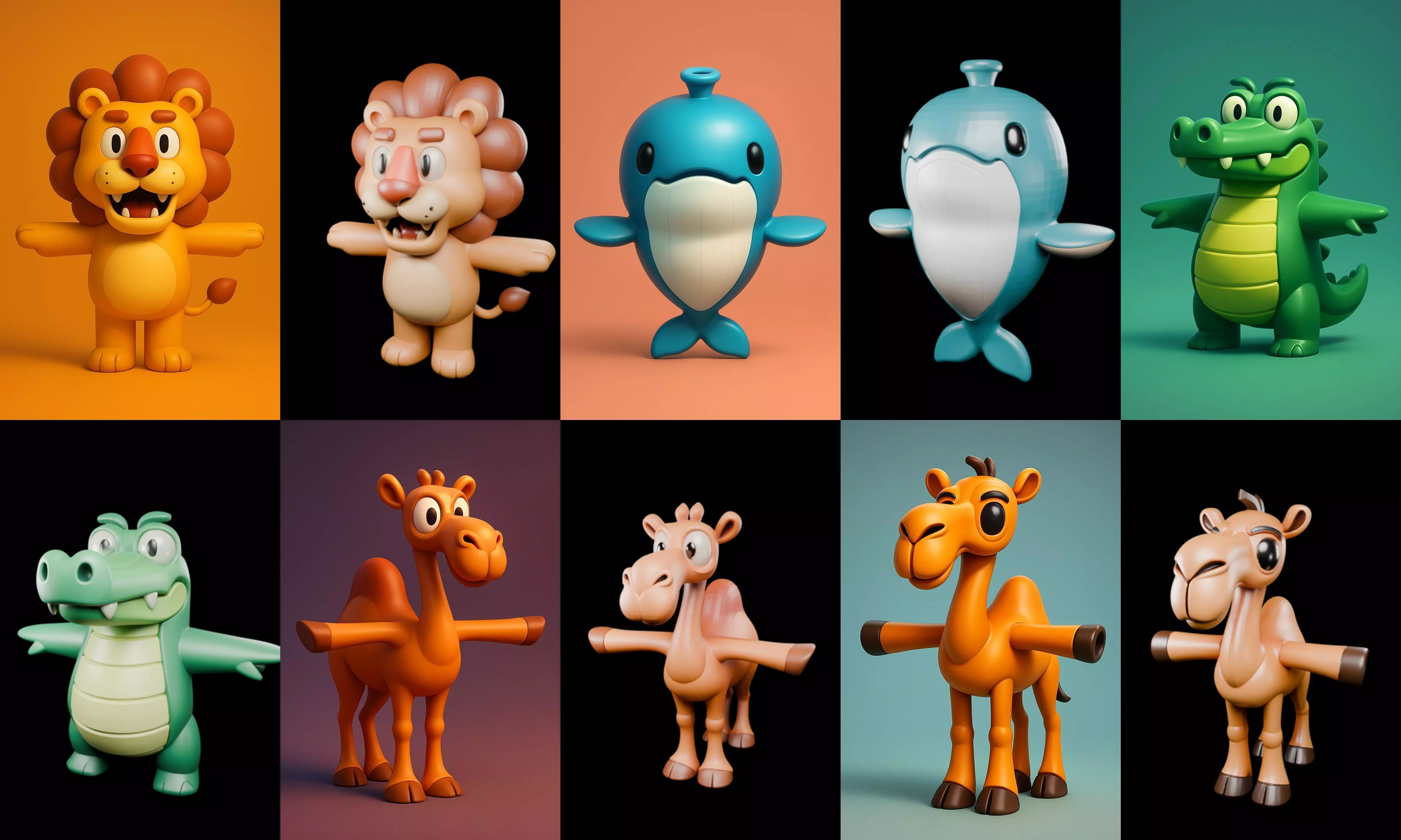 Mini Beast figurine printable bundle 10 pack 100 glb 3D model_15