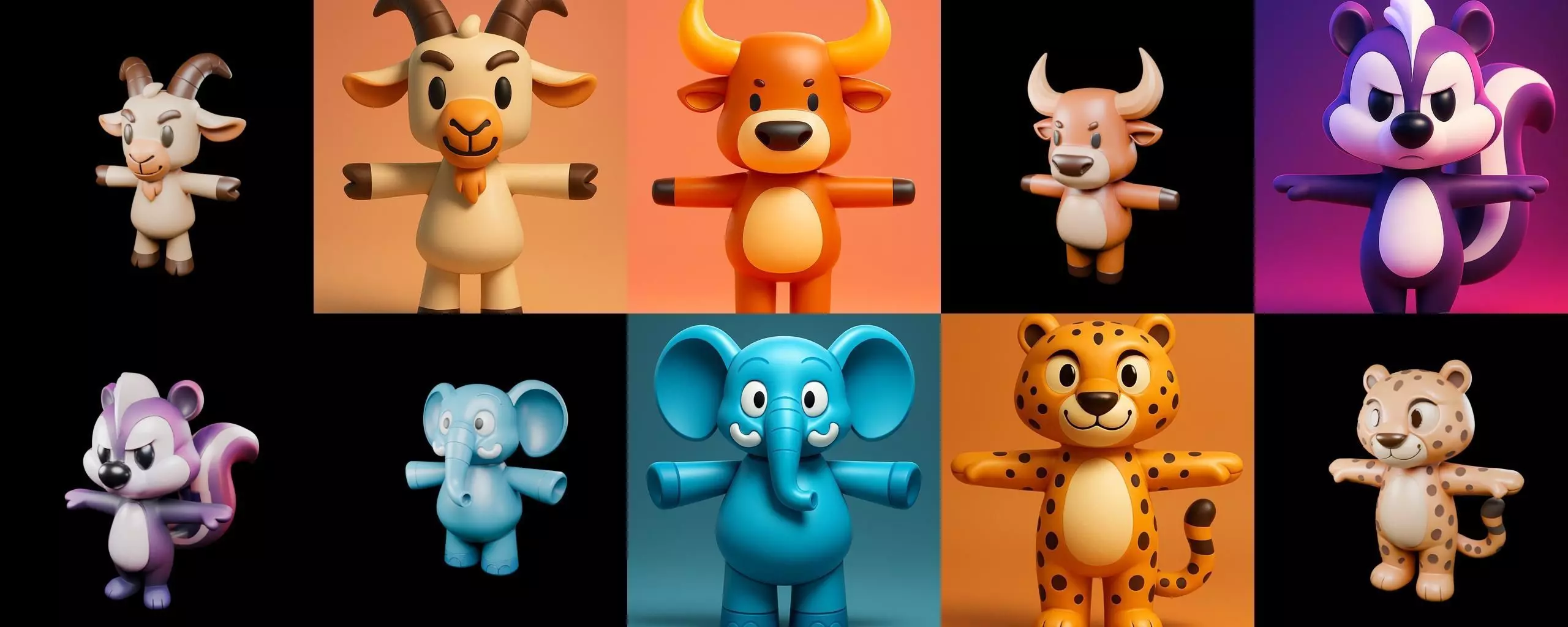 Mini Beast figurine printable bundle 10 pack 100 glb 3D model_4