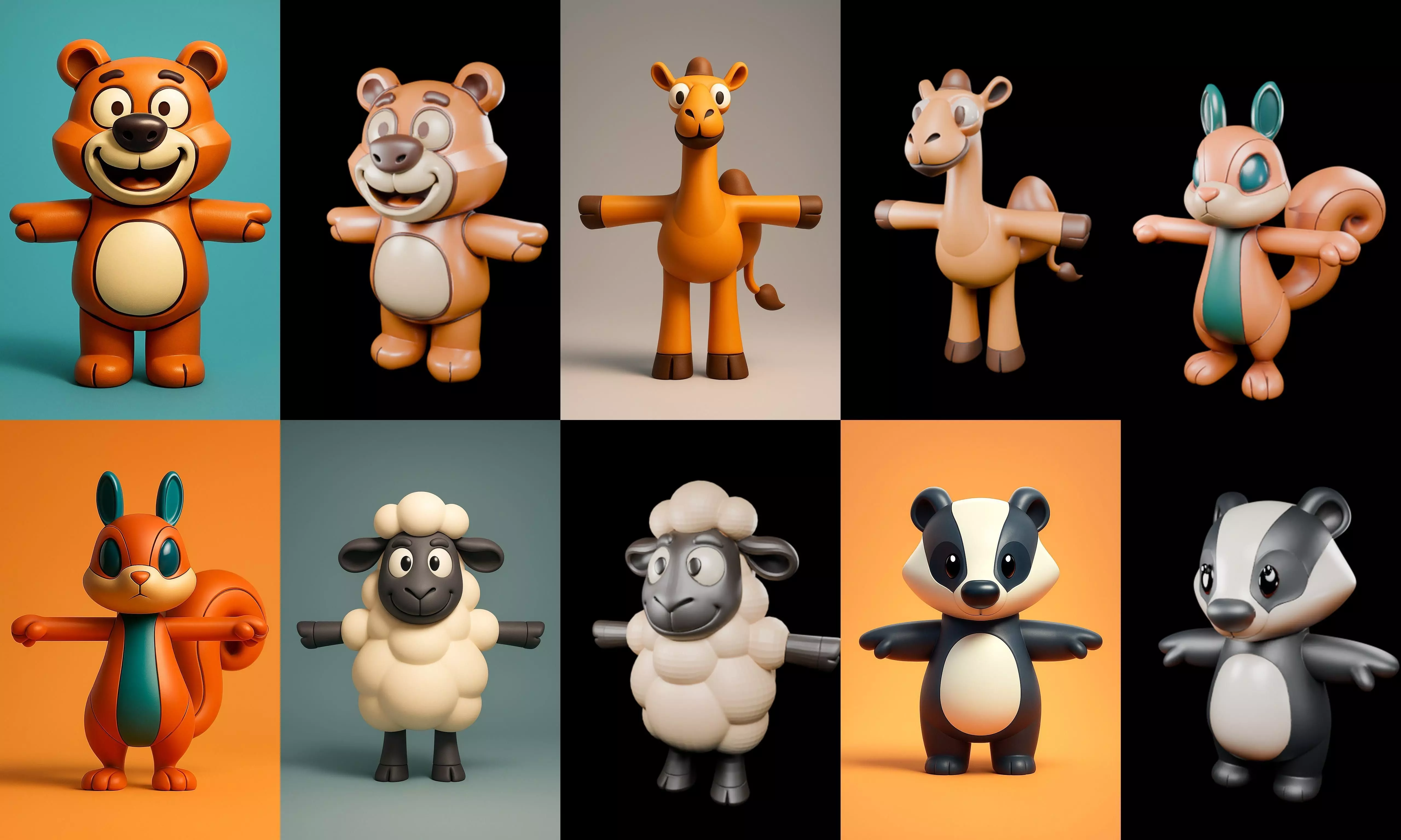 Mini Beast figurine printable bundle 10 pack 100 glb 3D model_19