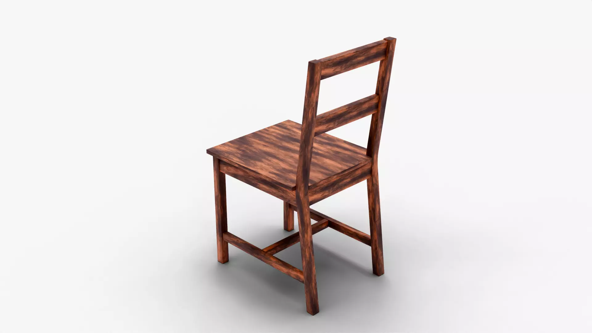 Realistic Wooden Chair 3D Model Rustic Furniture Asset Low-poly 3D model_7
