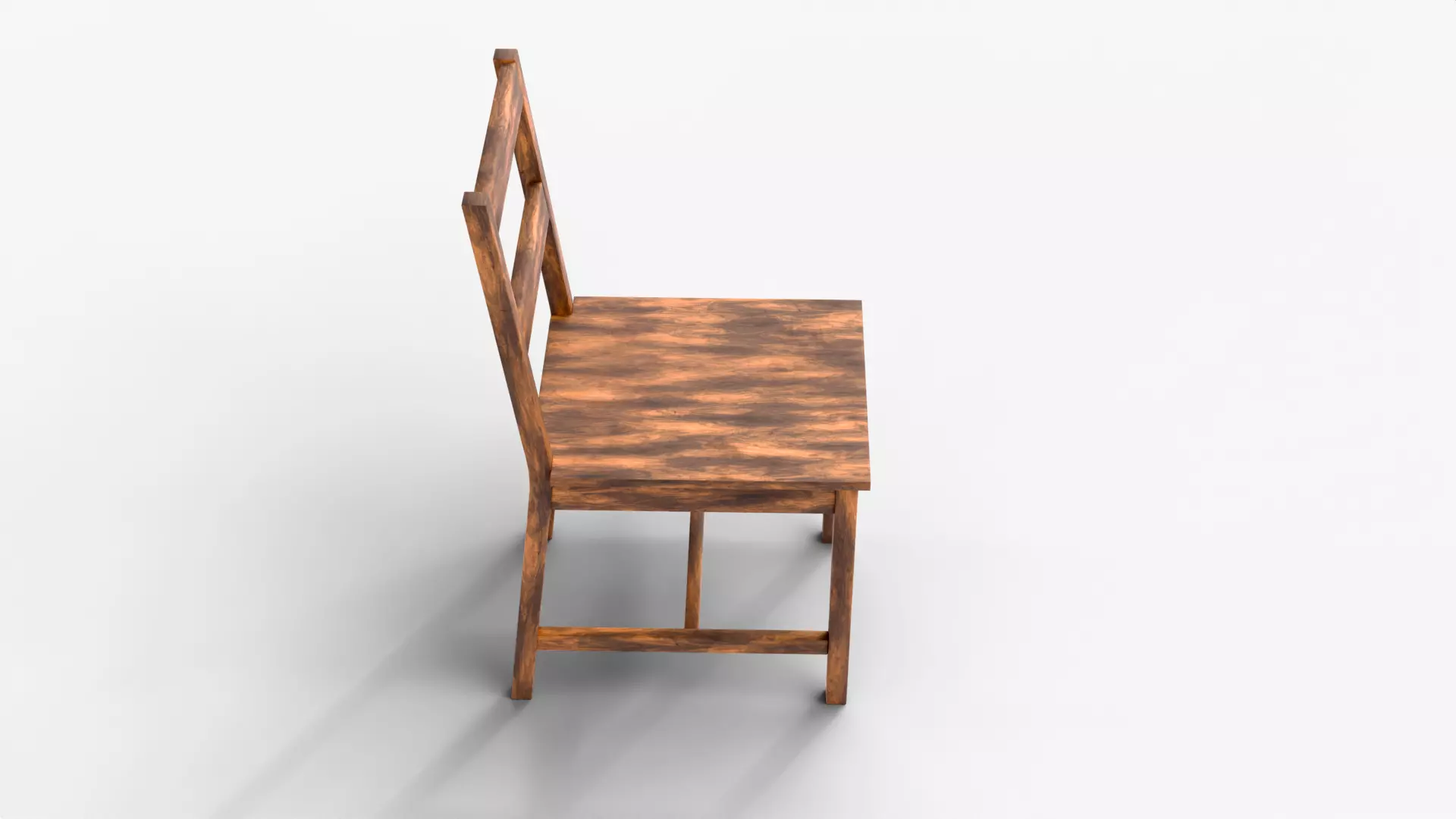 Realistic Wooden Chair 3D Model Rustic Furniture Asset Low-poly 3D model_2