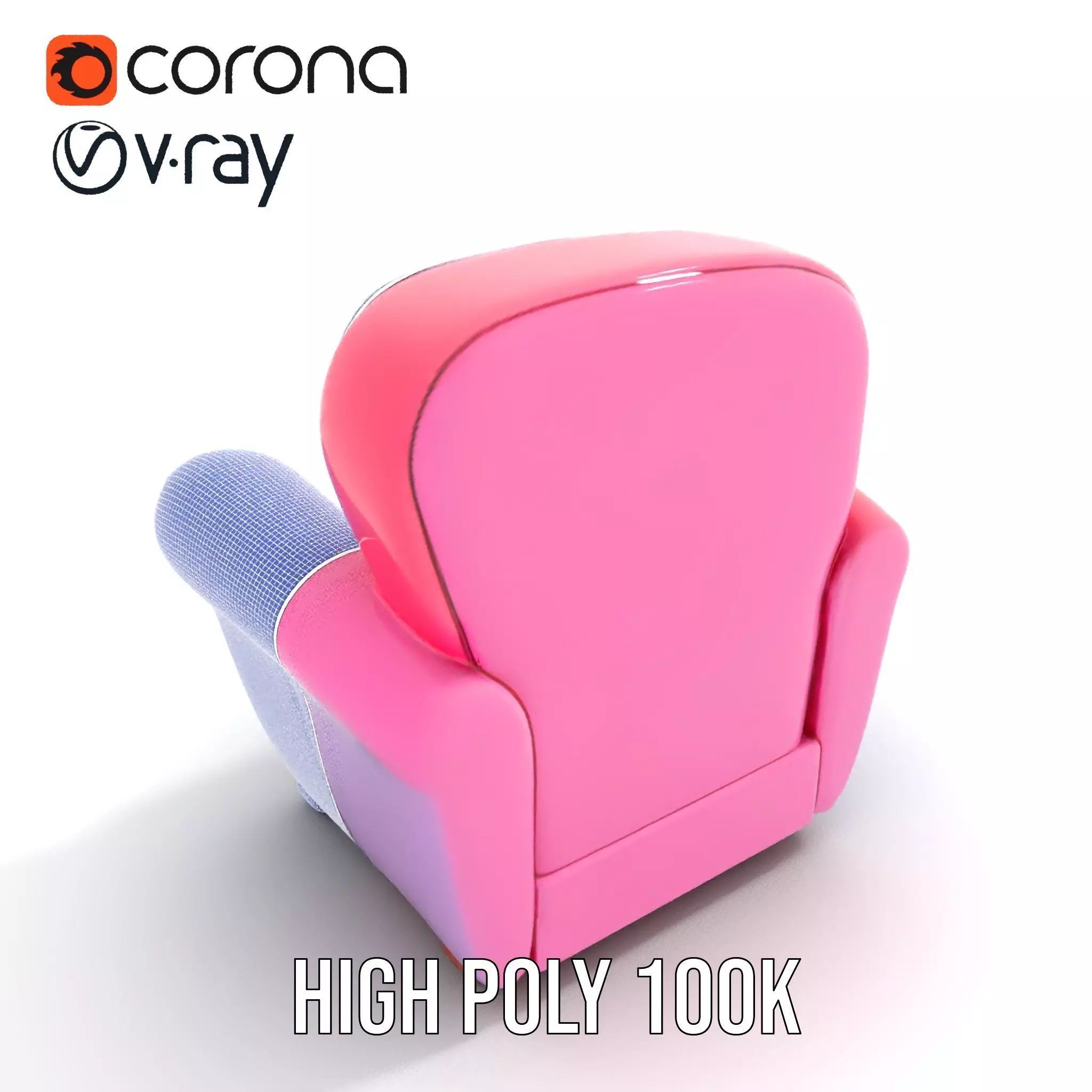 Colorful Armchair Model Pack for Interior Design Low-poly 3D model_33