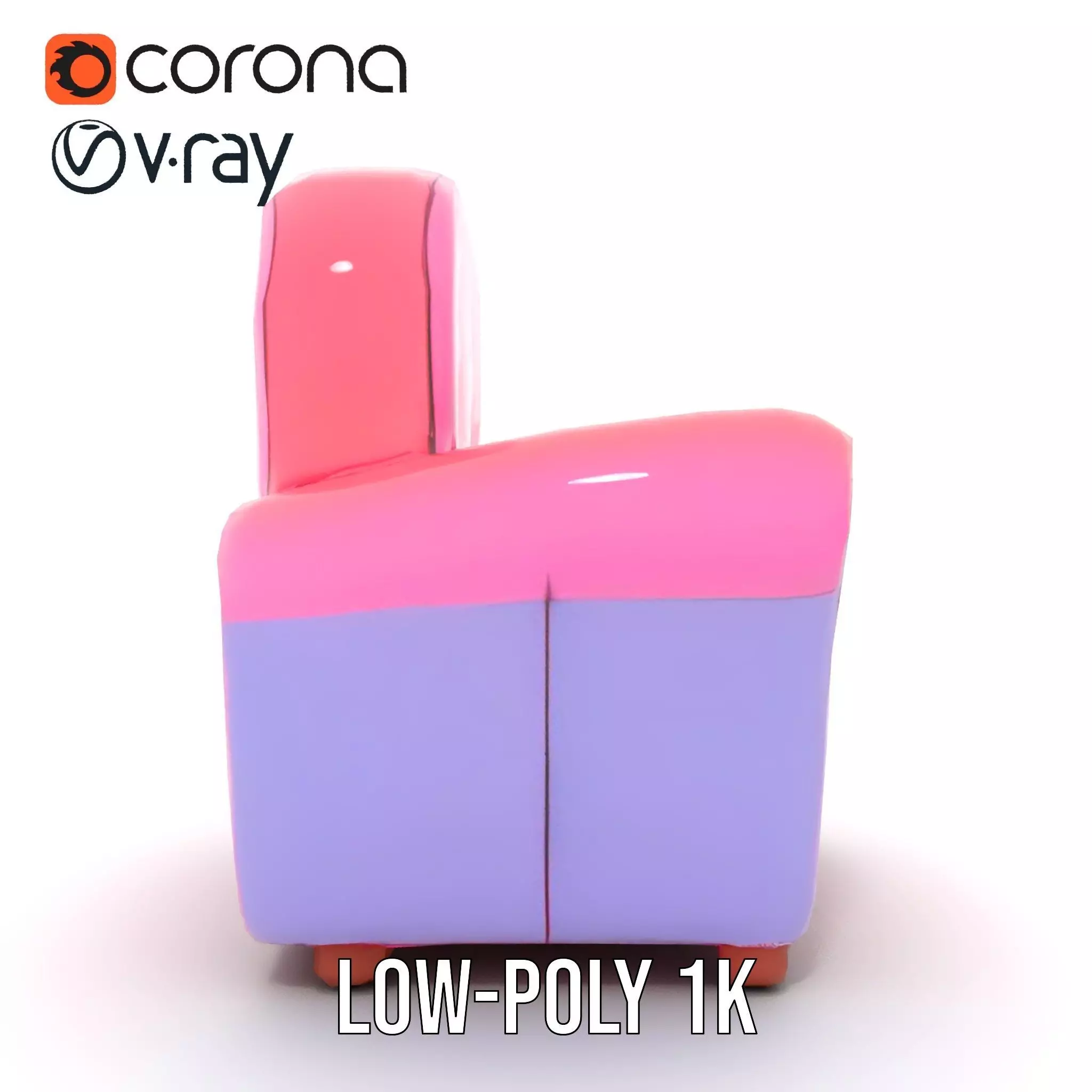 Colorful Armchair Model Pack for Interior Design Low-poly 3D model_15