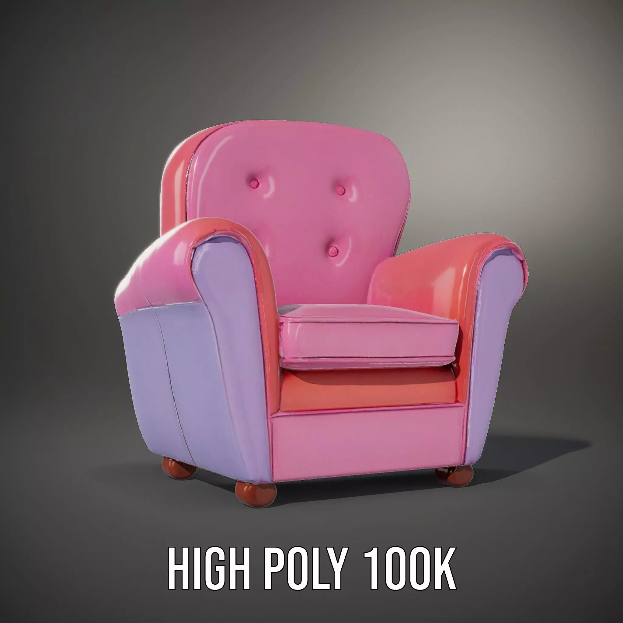 Colorful Armchair Model Pack for Interior Design Low-poly 3D model_11