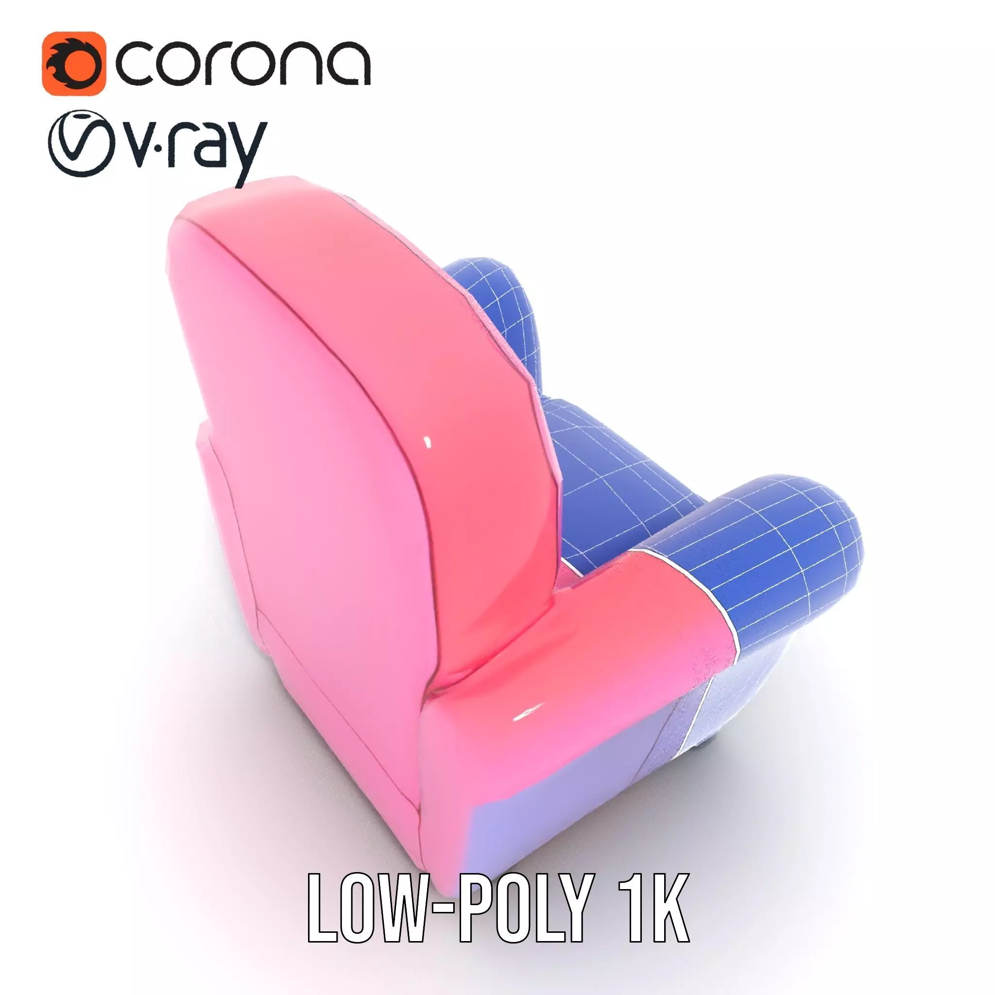 Colorful Armchair Model Pack for Interior Design Low-poly 3D model_29