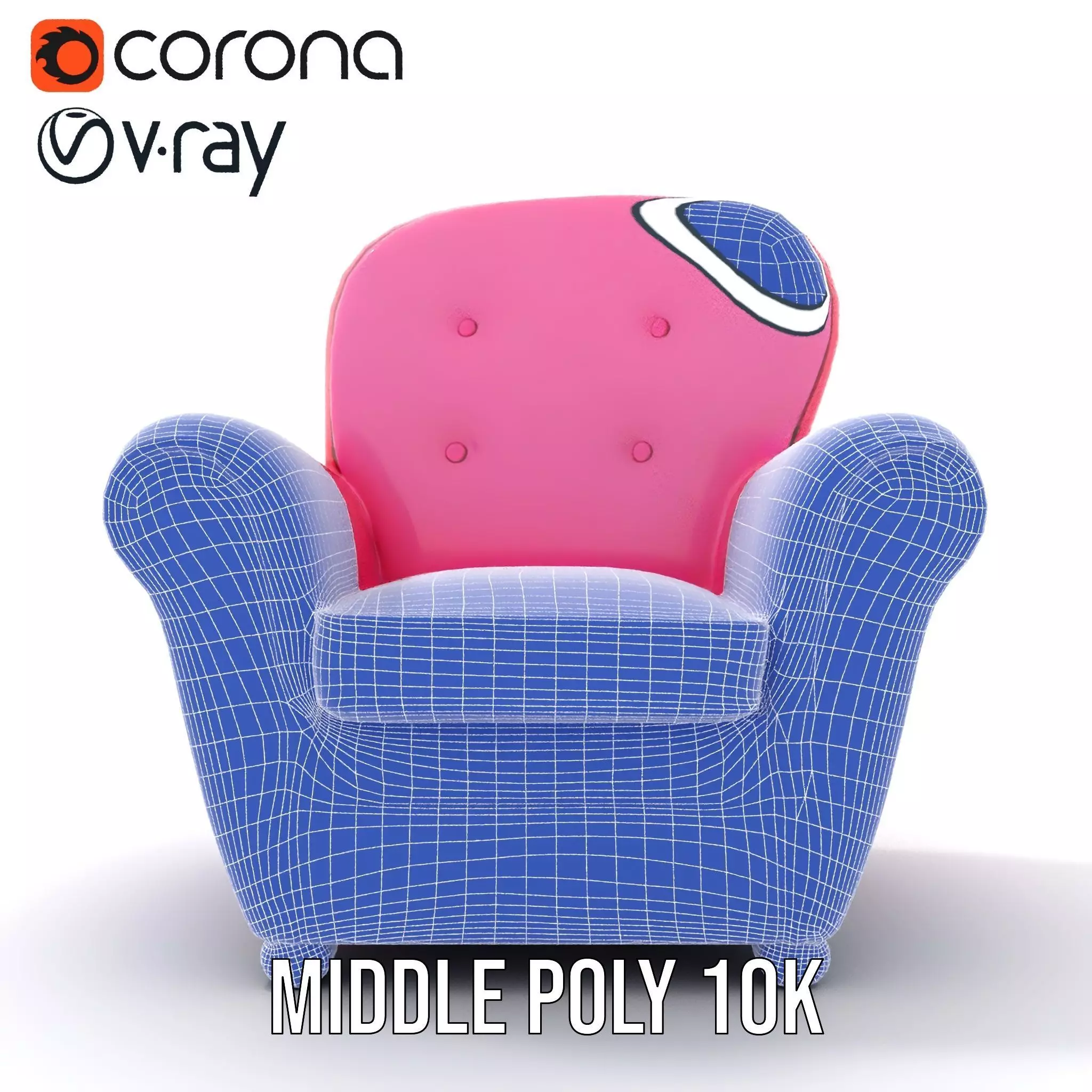 Colorful Armchair Model Pack for Interior Design Low-poly 3D model_30