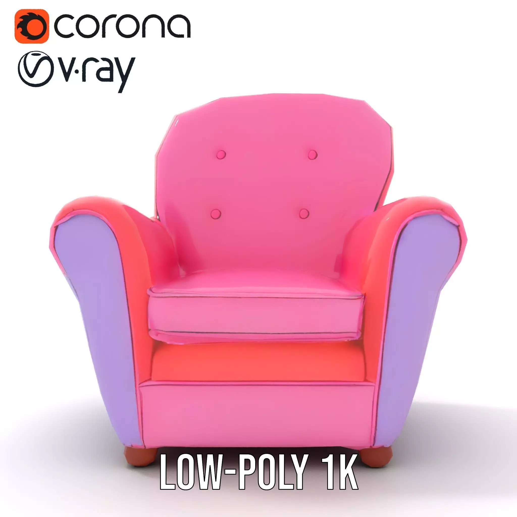 Colorful Armchair Model Pack for Interior Design Low-poly 3D model_18
